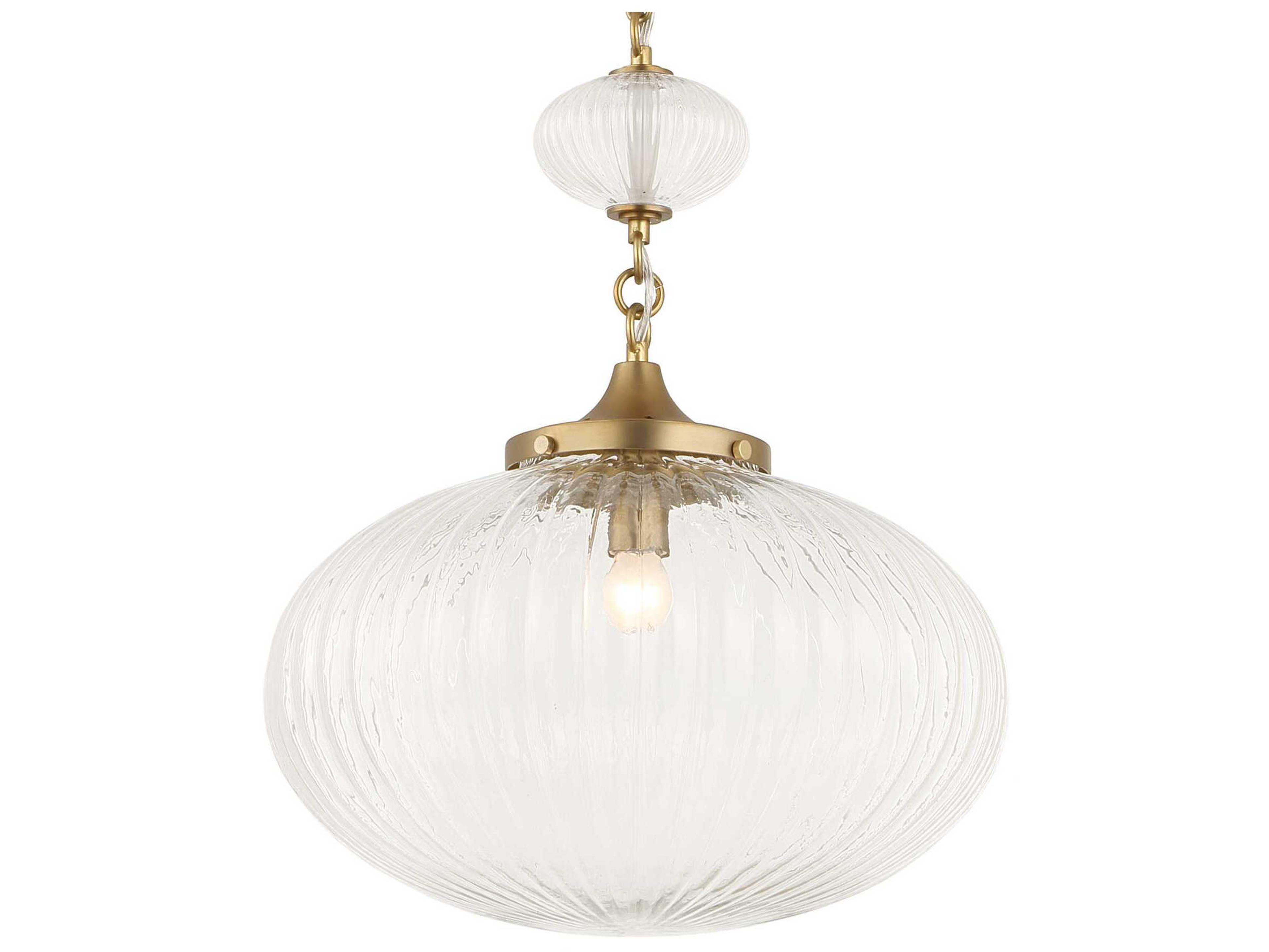 Uttermost Bellaire 1-Light Matte Brushed Gold Brass Globe Pendant
