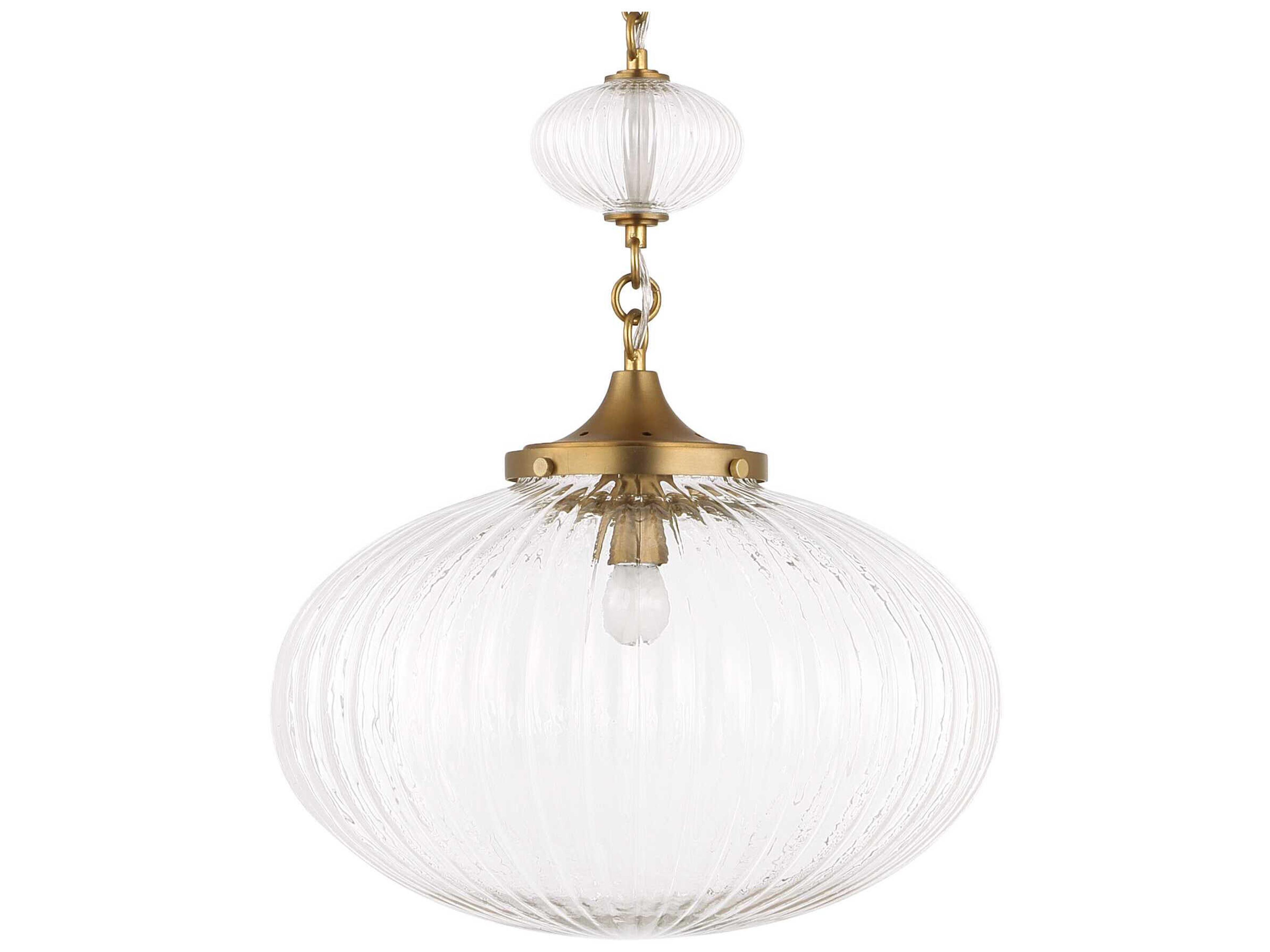 Uttermost Bellaire 1-Light Matte Brushed Gold Brass Globe Pendant