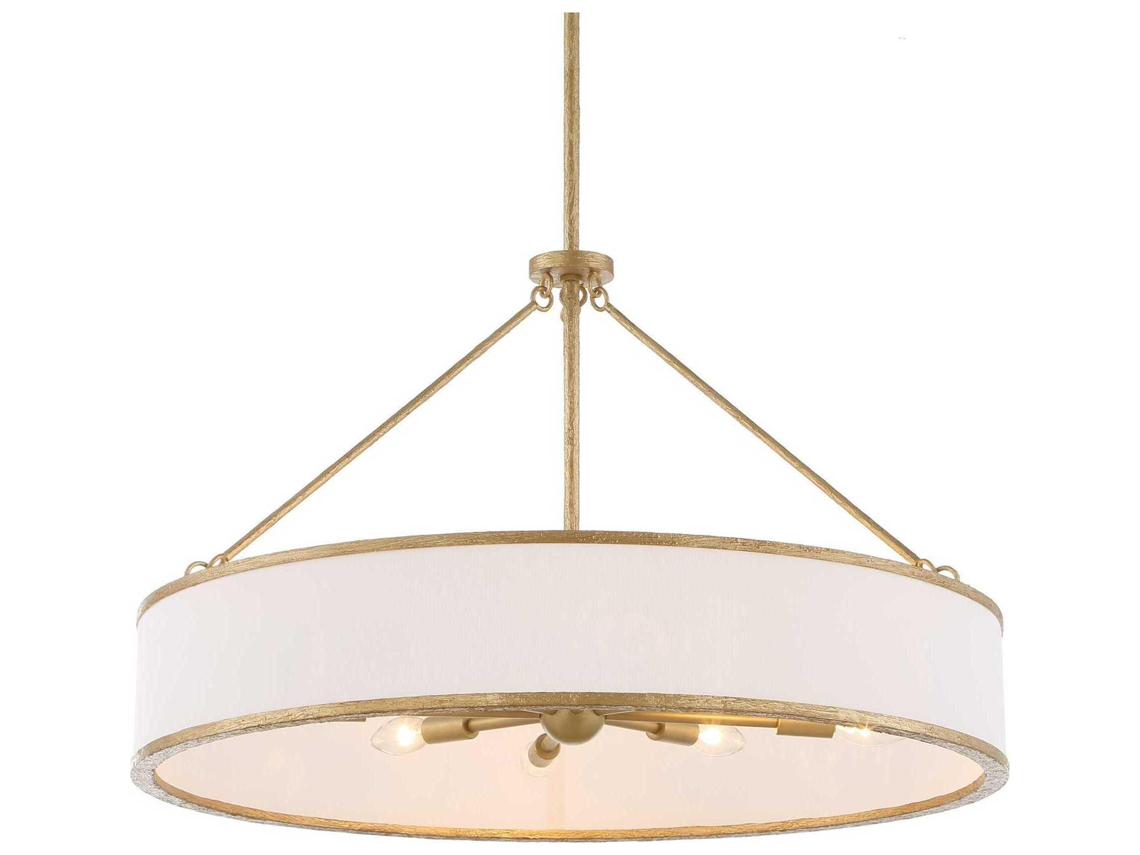 Algiers 8-Light Textured Soft Gold Drum Pendant