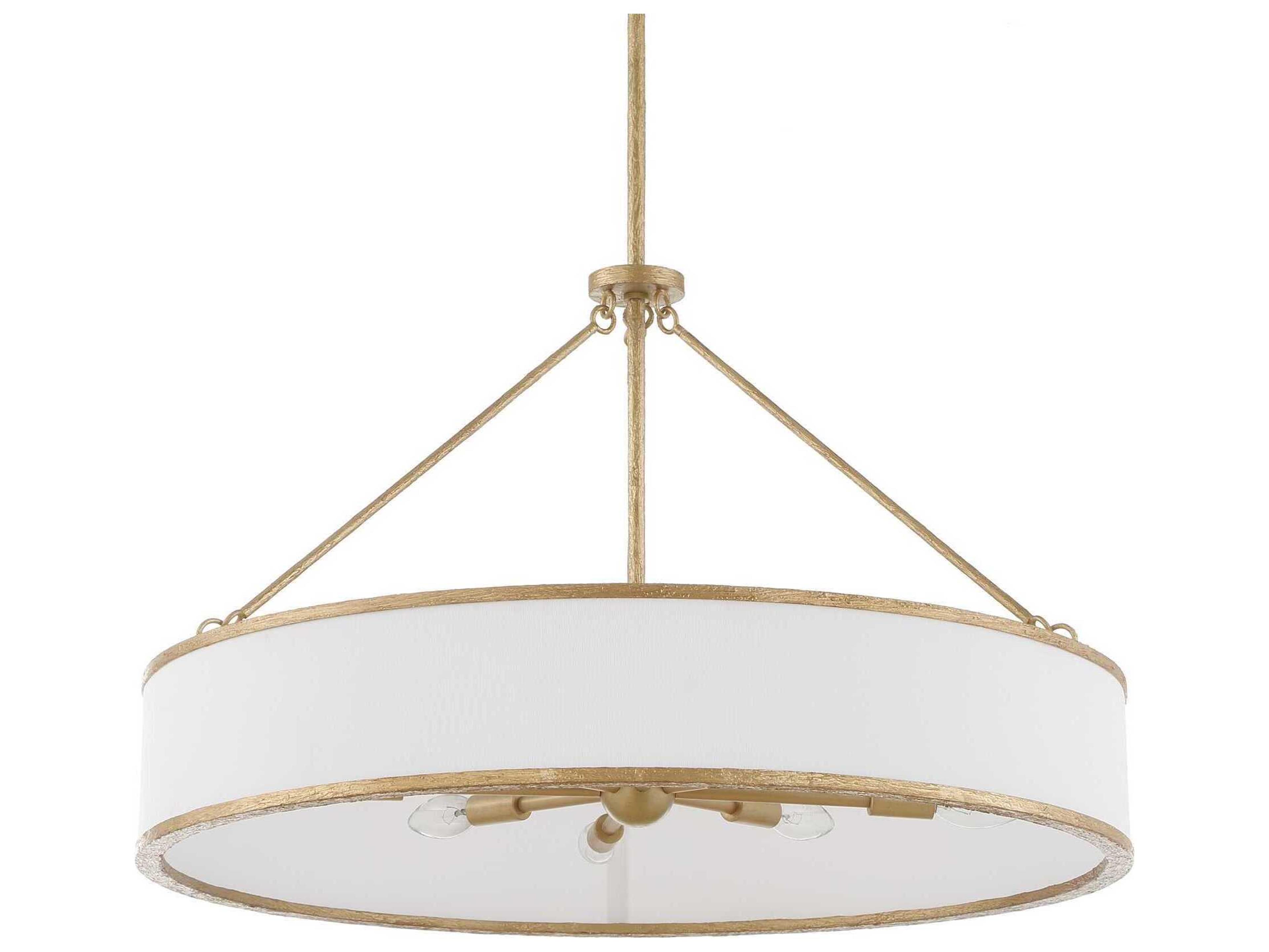 Uttermost Algiers 8-Light Textured Soft Gold Drum Pendant