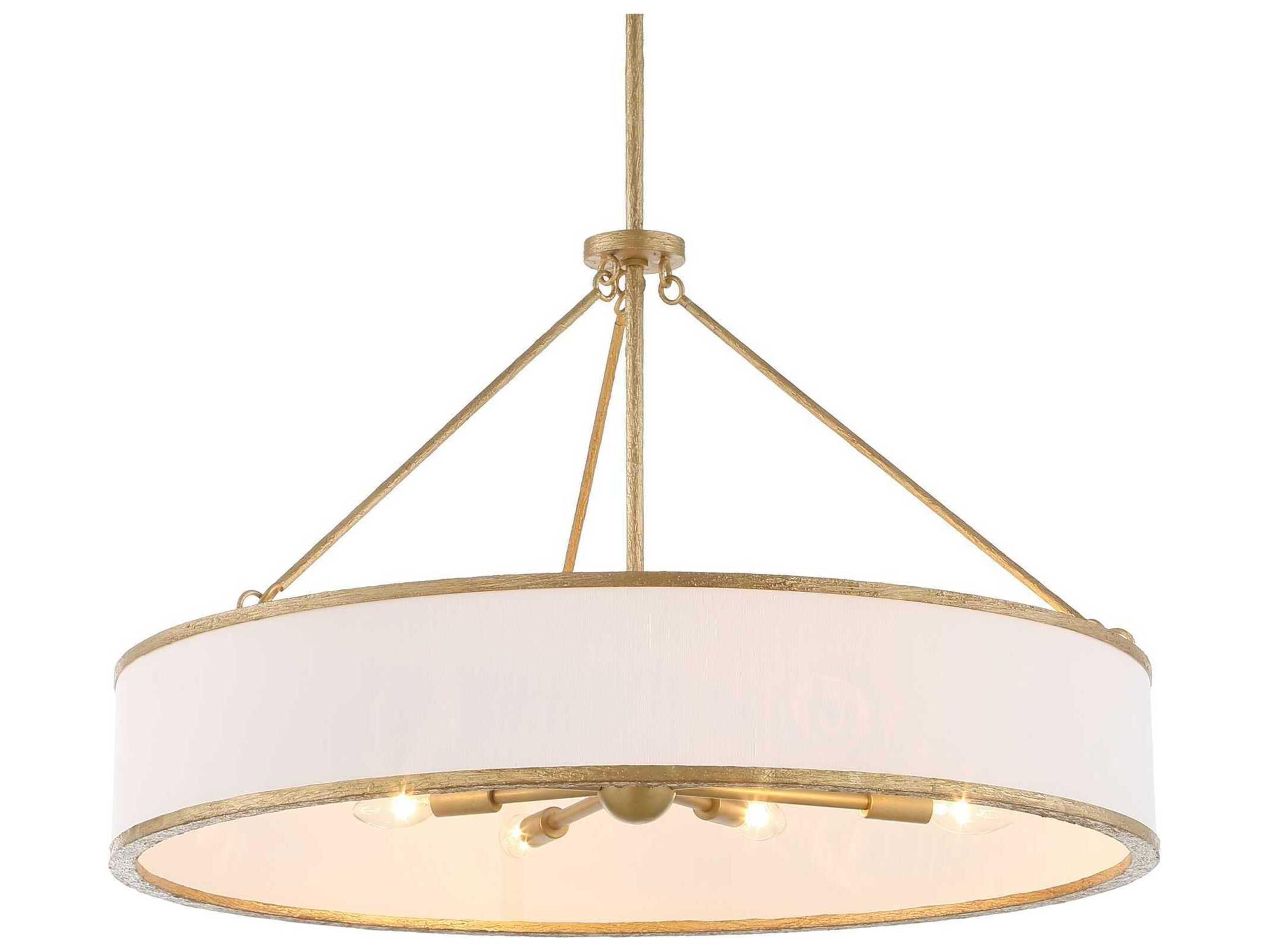 Uttermost Algiers 8-Light Textured Soft Gold Drum Pendant