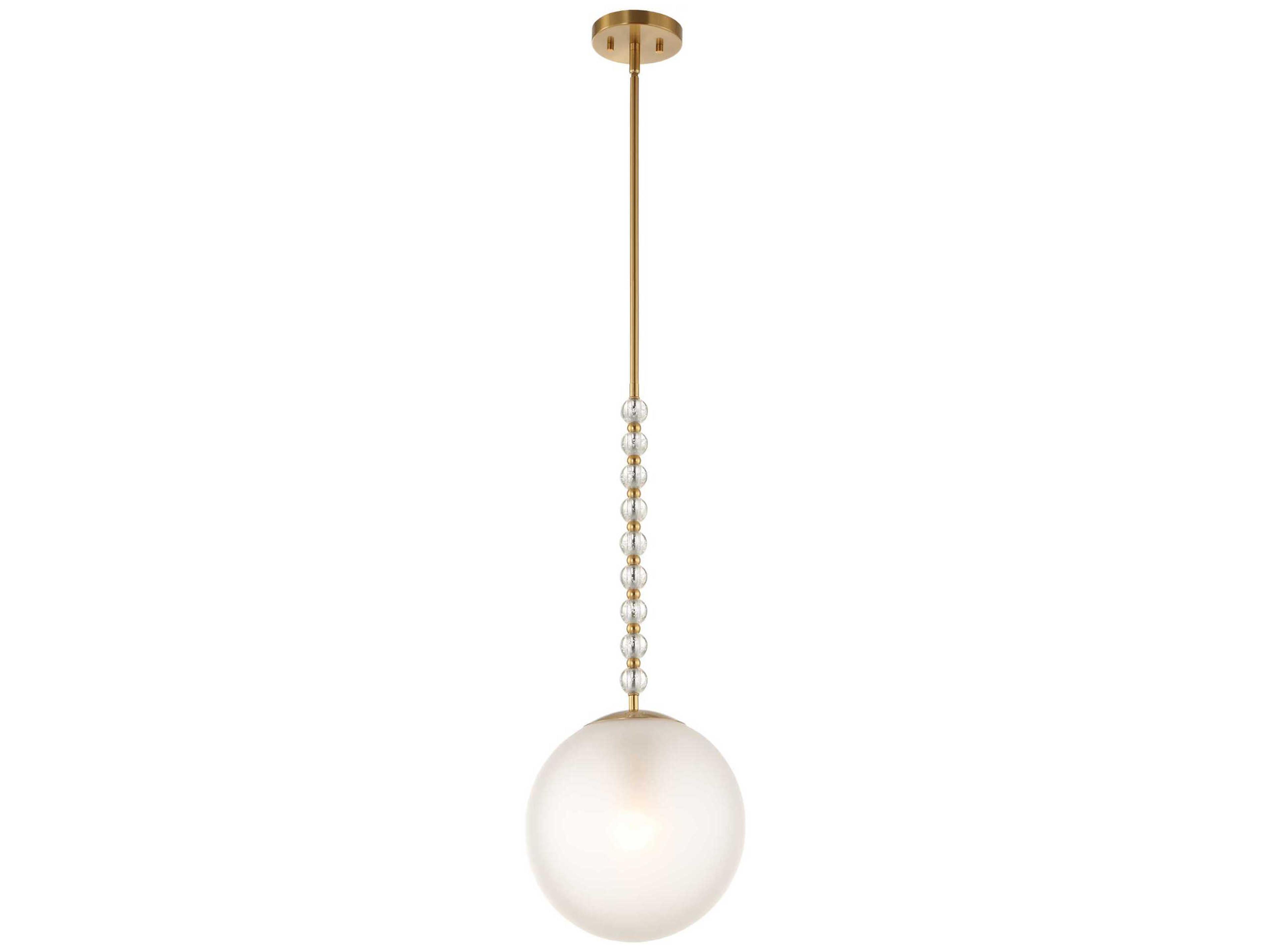 Uttermost Ripple 1-Light Warm Brass Globe Mini Pendant