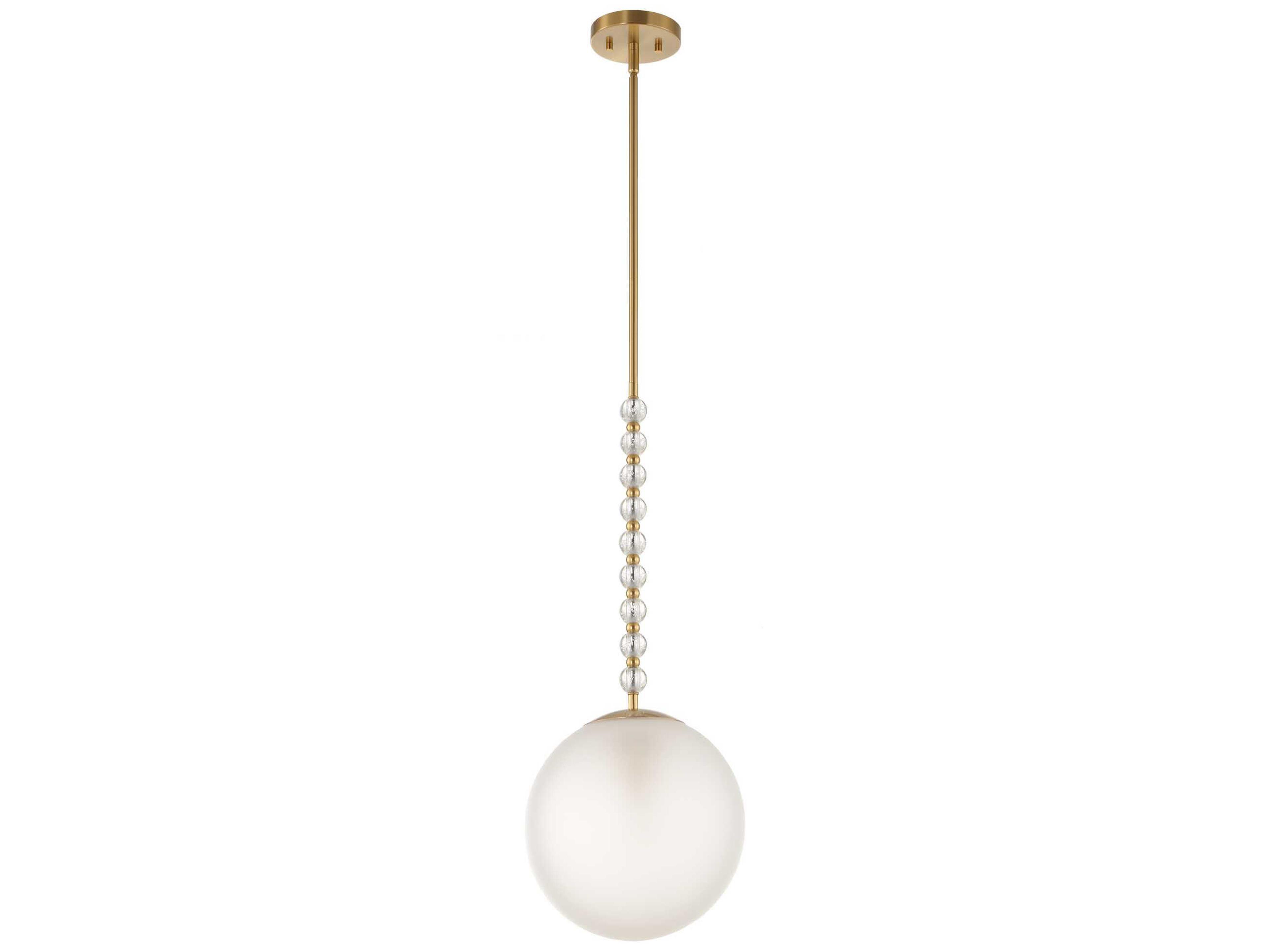 Uttermost Ripple 1-Light Warm Brass Globe Mini Pendant