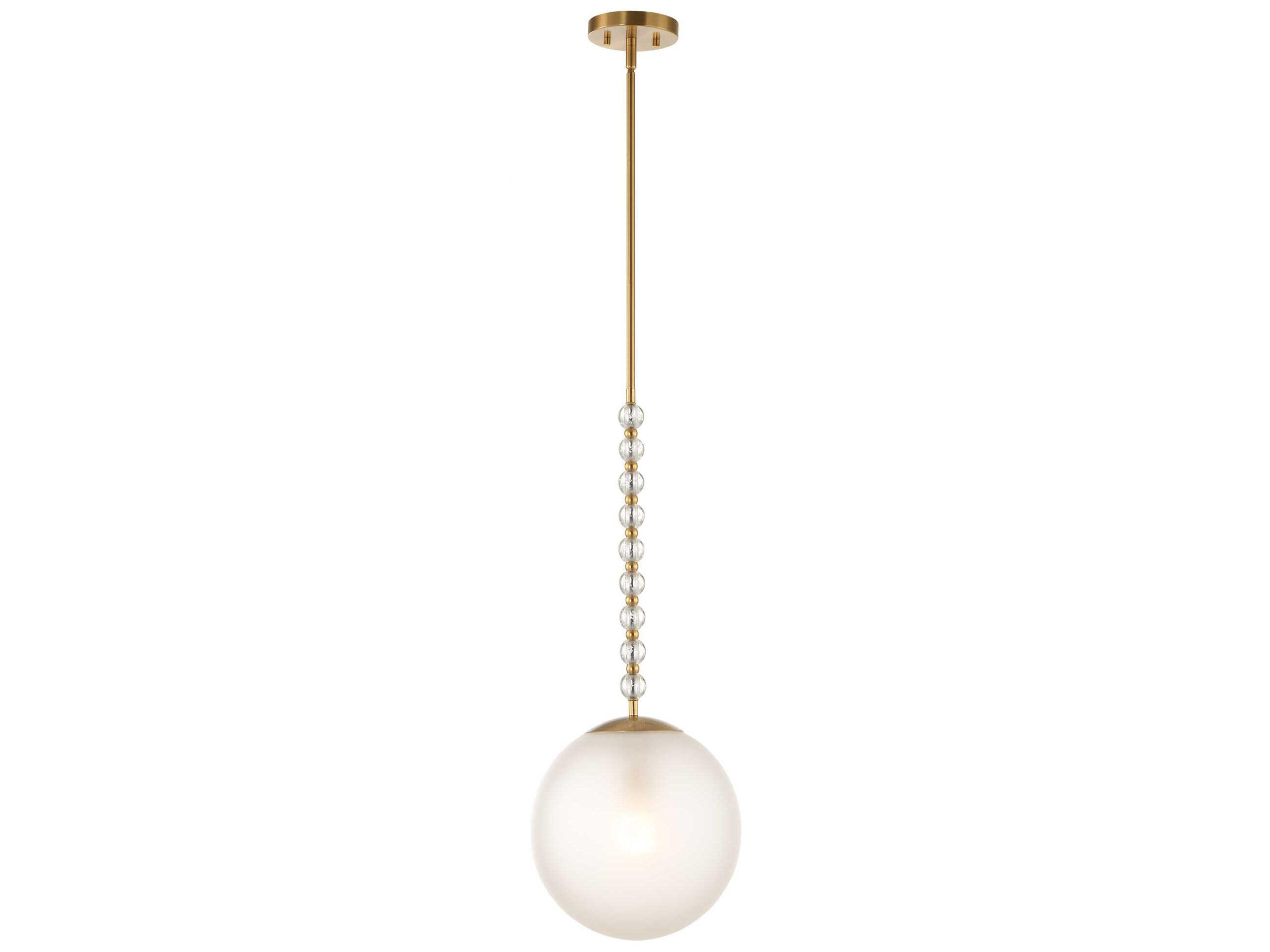 Uttermost Ripple 1-Light Warm Brass Globe Mini Pendant