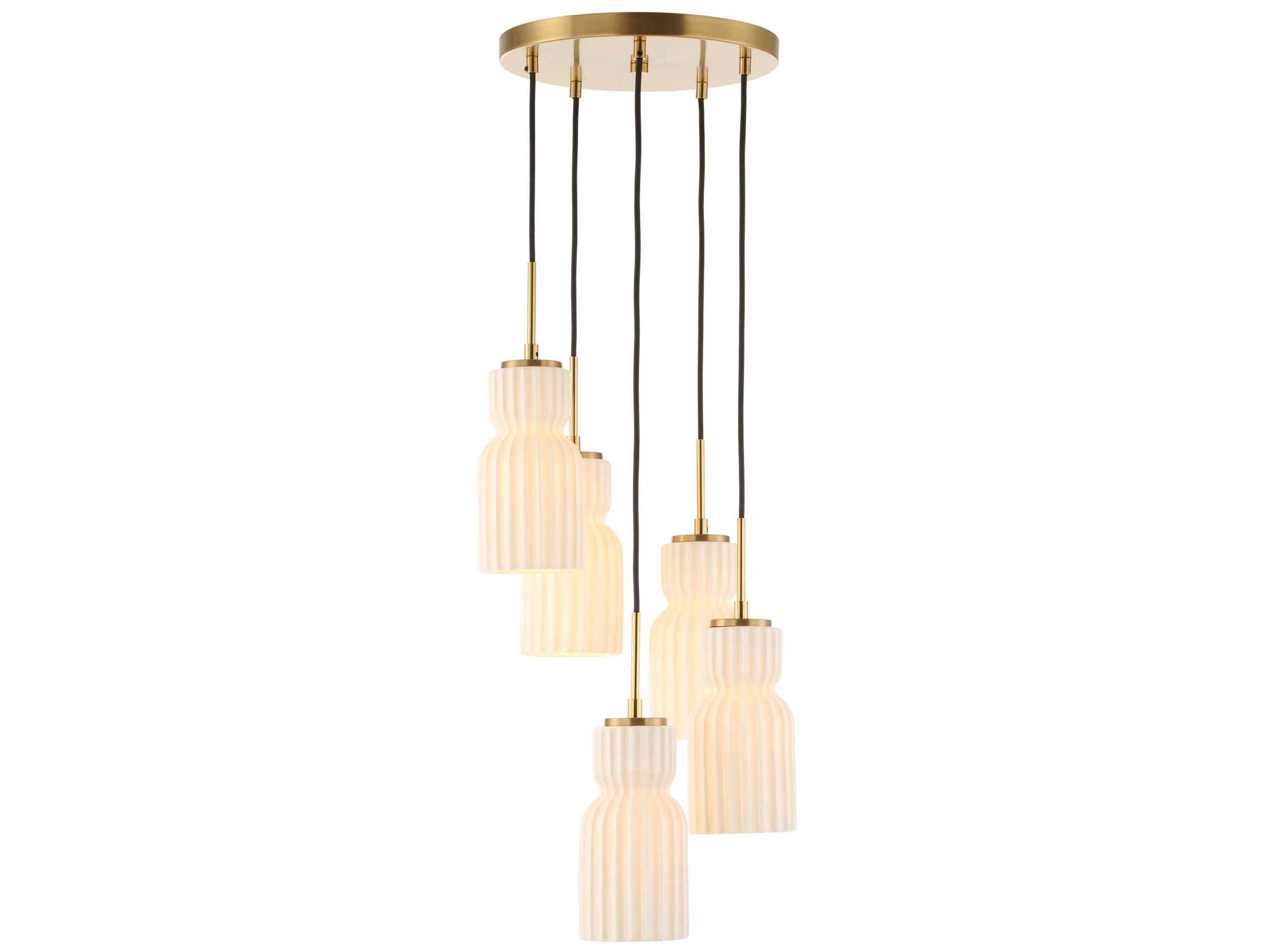 Uttermost Vanier 5-Light Warm Brass Pendant