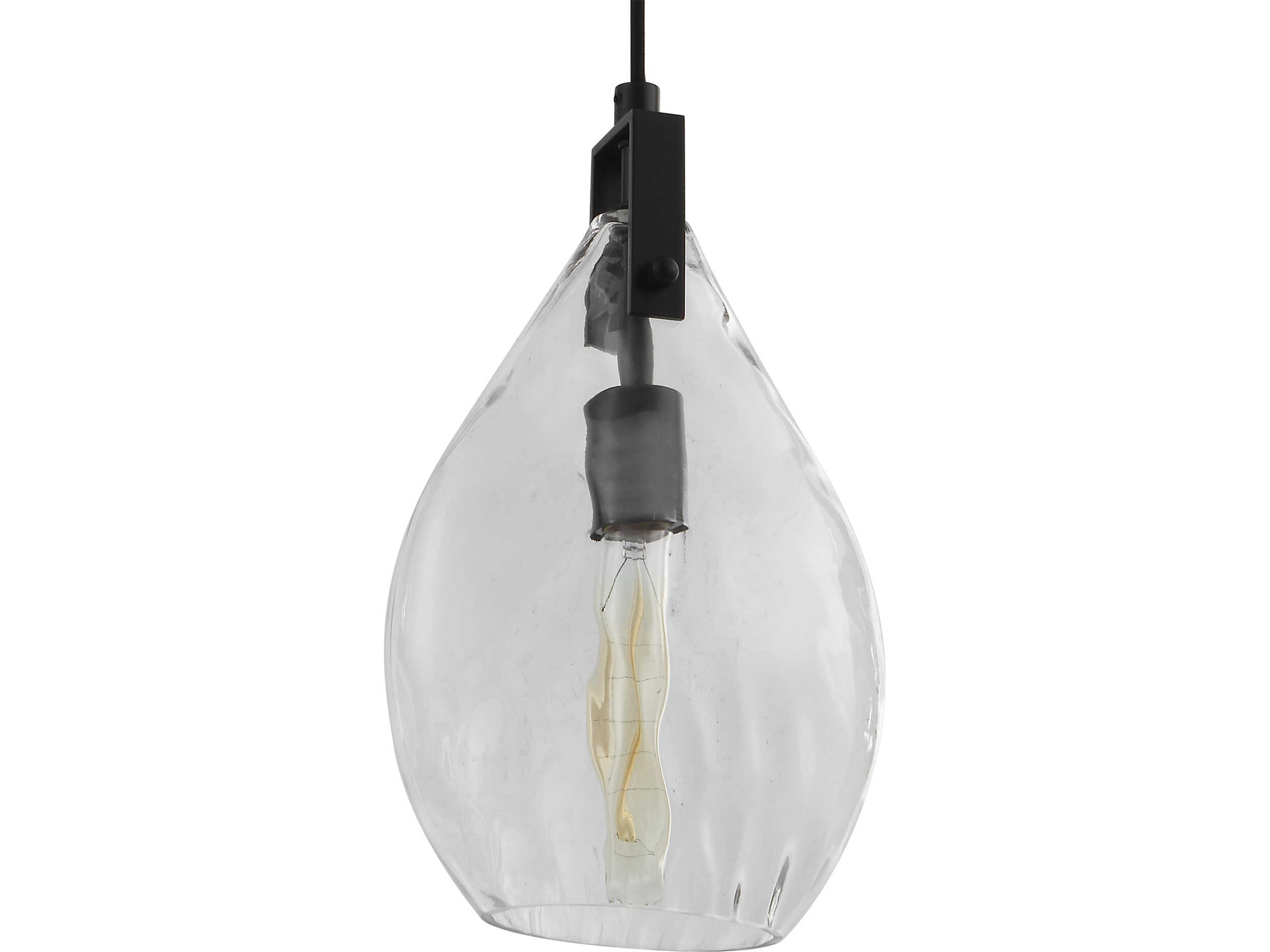 Uttermost Campester 1-Light Matte Black Glass Pendant