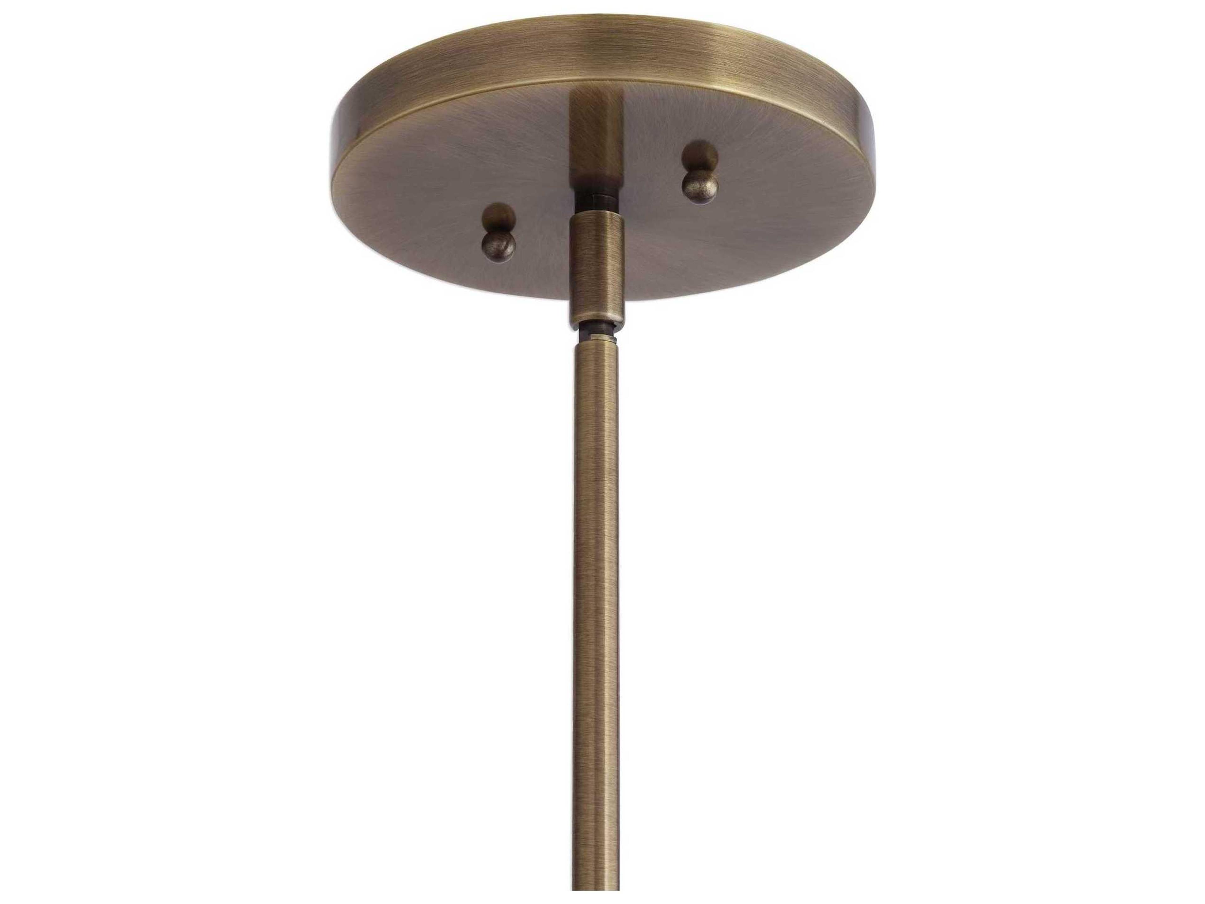Uttermost Calix 1-Light Aged Brass Glass Bell Pendant