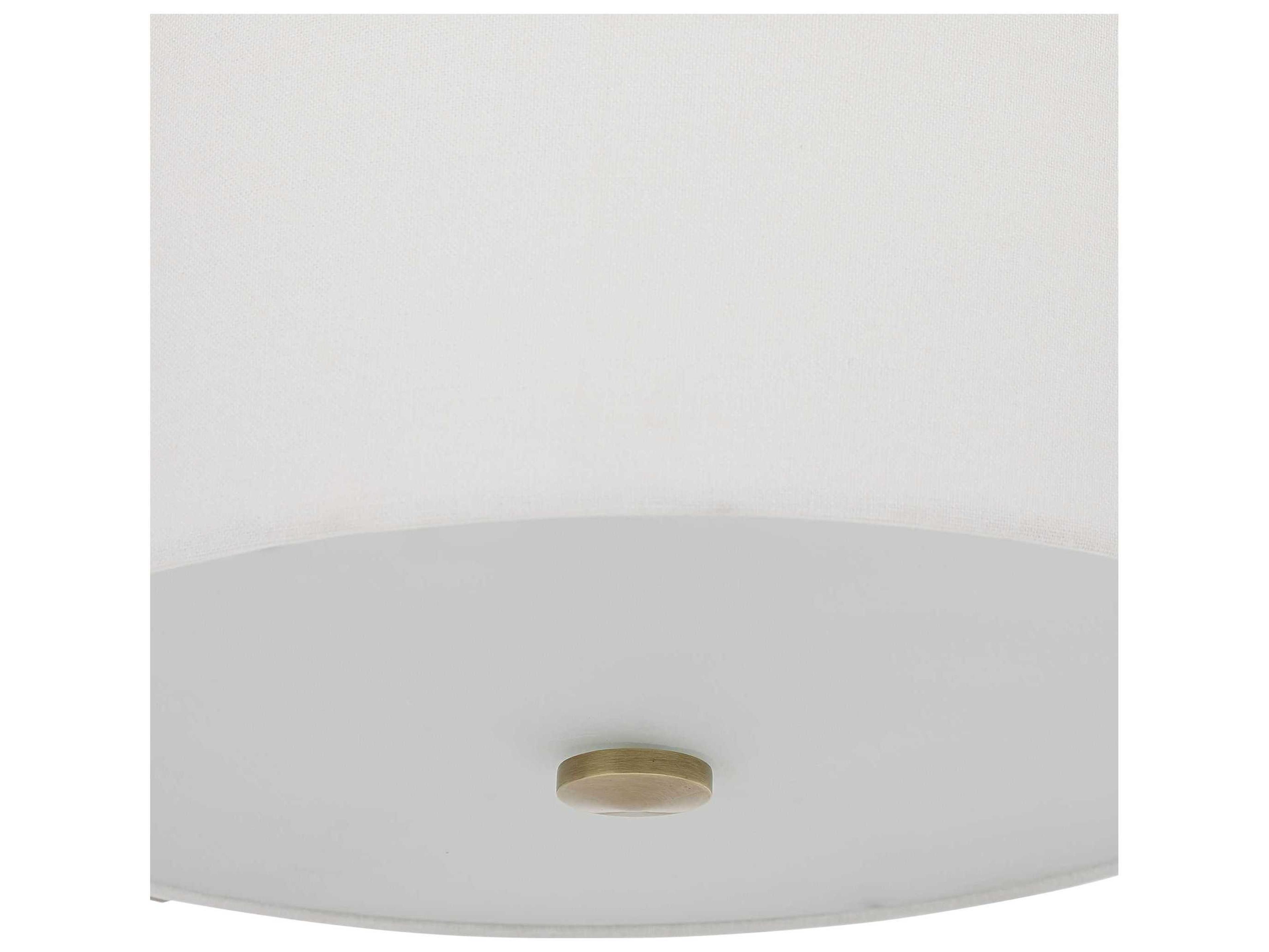 Uttermost Colfax 3-Light Antique Brass Glass Drum Flush Mount