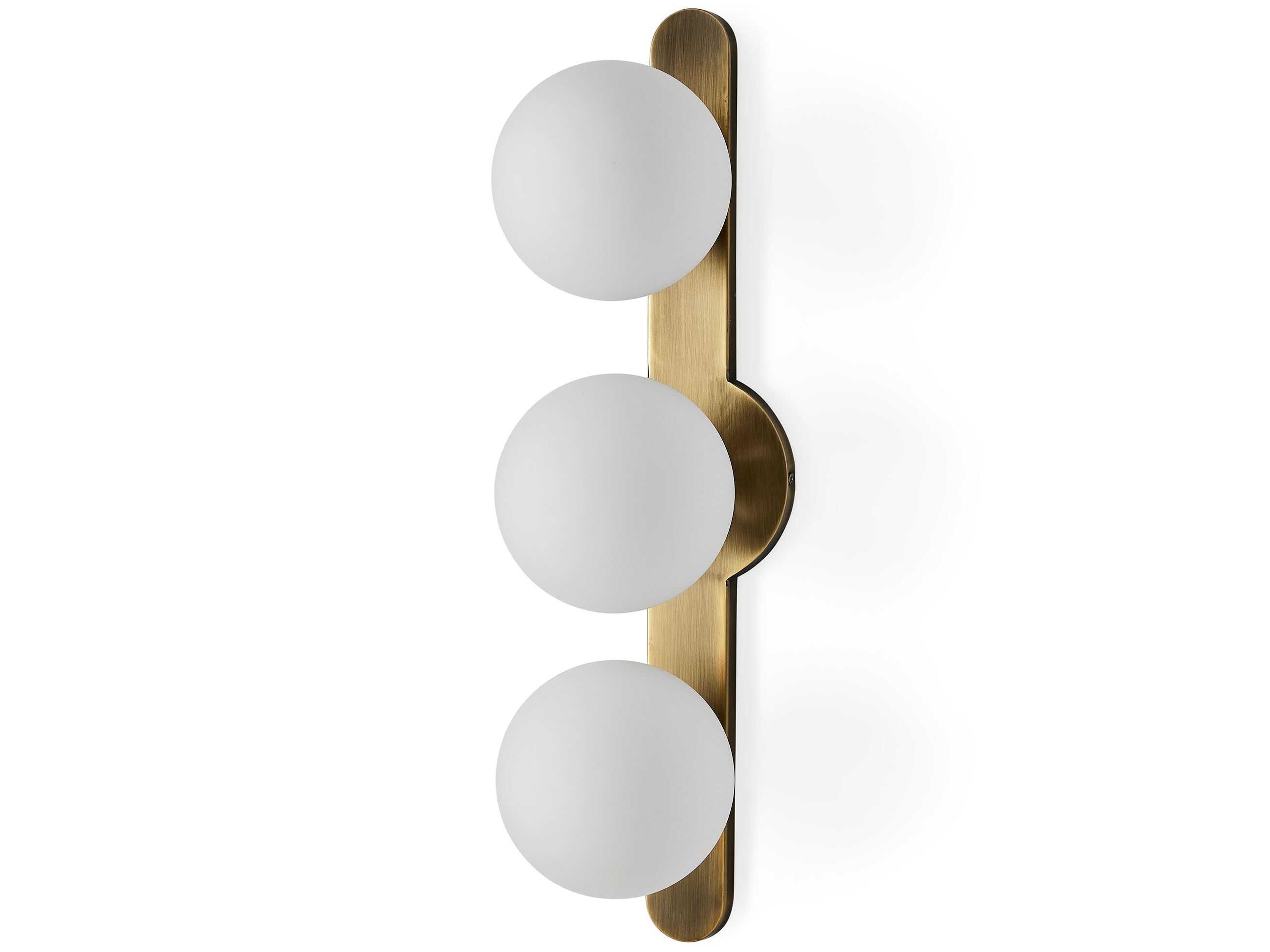 Uttermost 3-Light Antique Brass Glass Wall Sconce