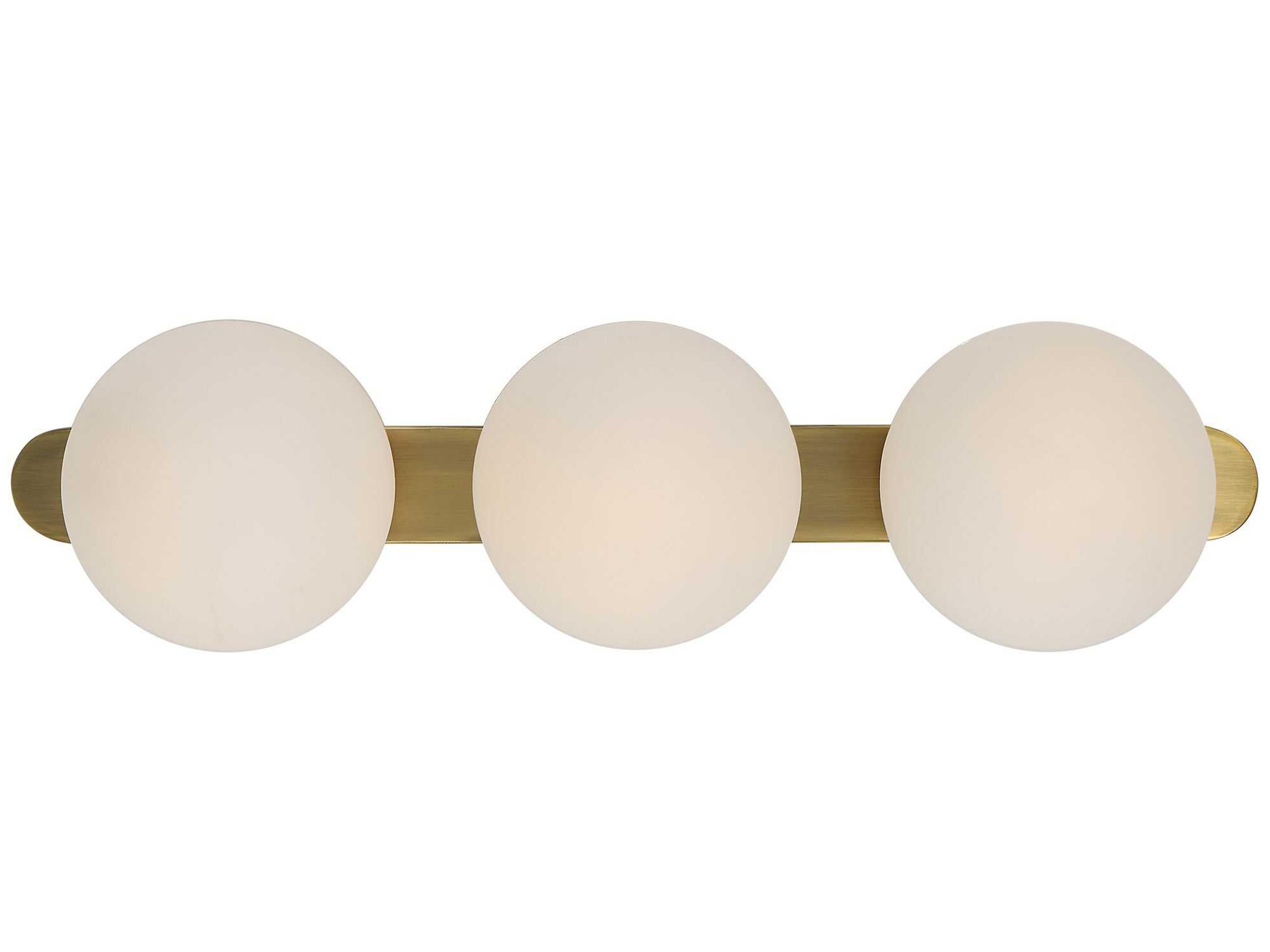 Uttermost 3-Light Antique Brass Glass Wall Sconce