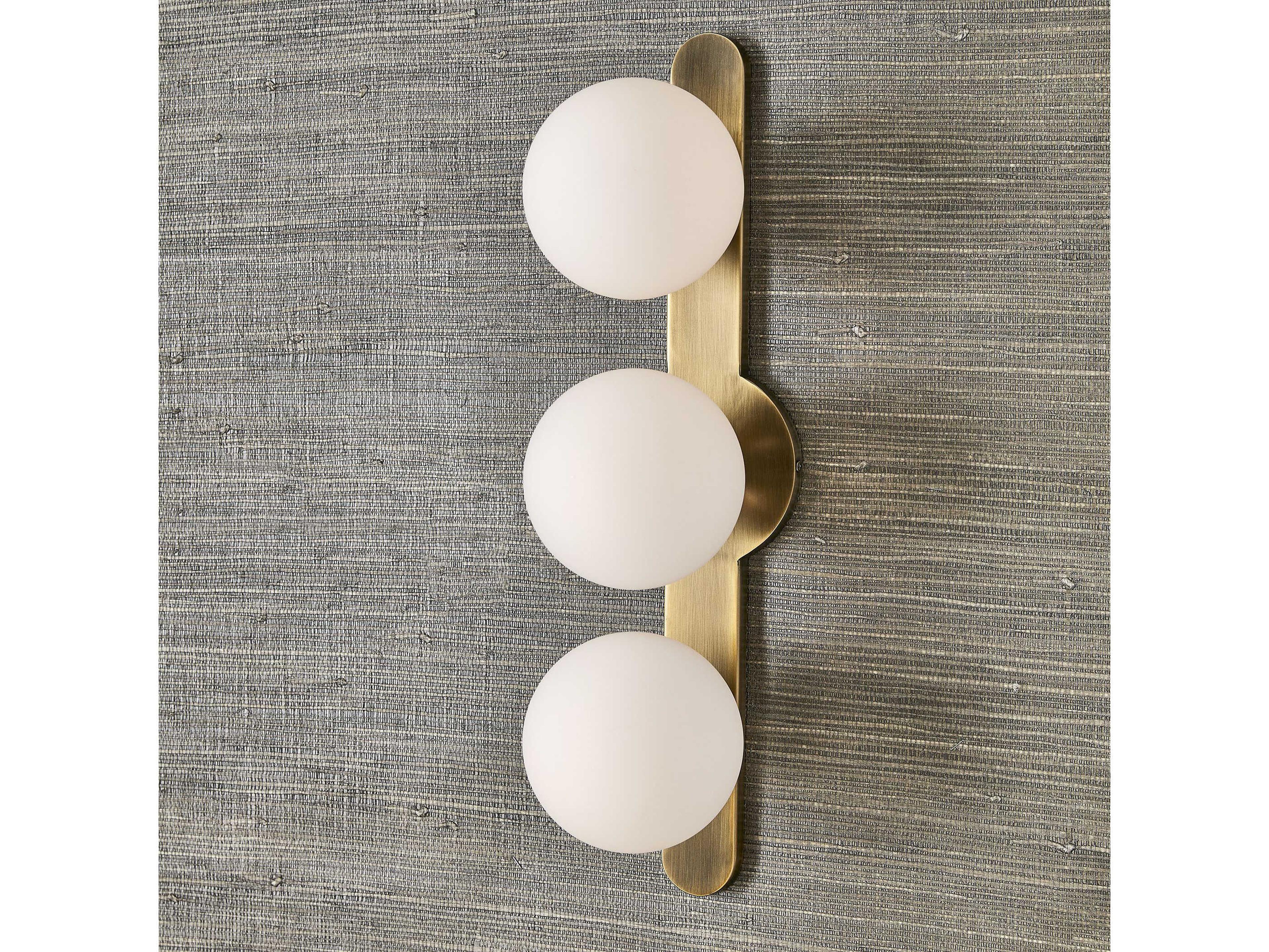 Uttermost 3-Light Antique Brass Glass Wall Sconce