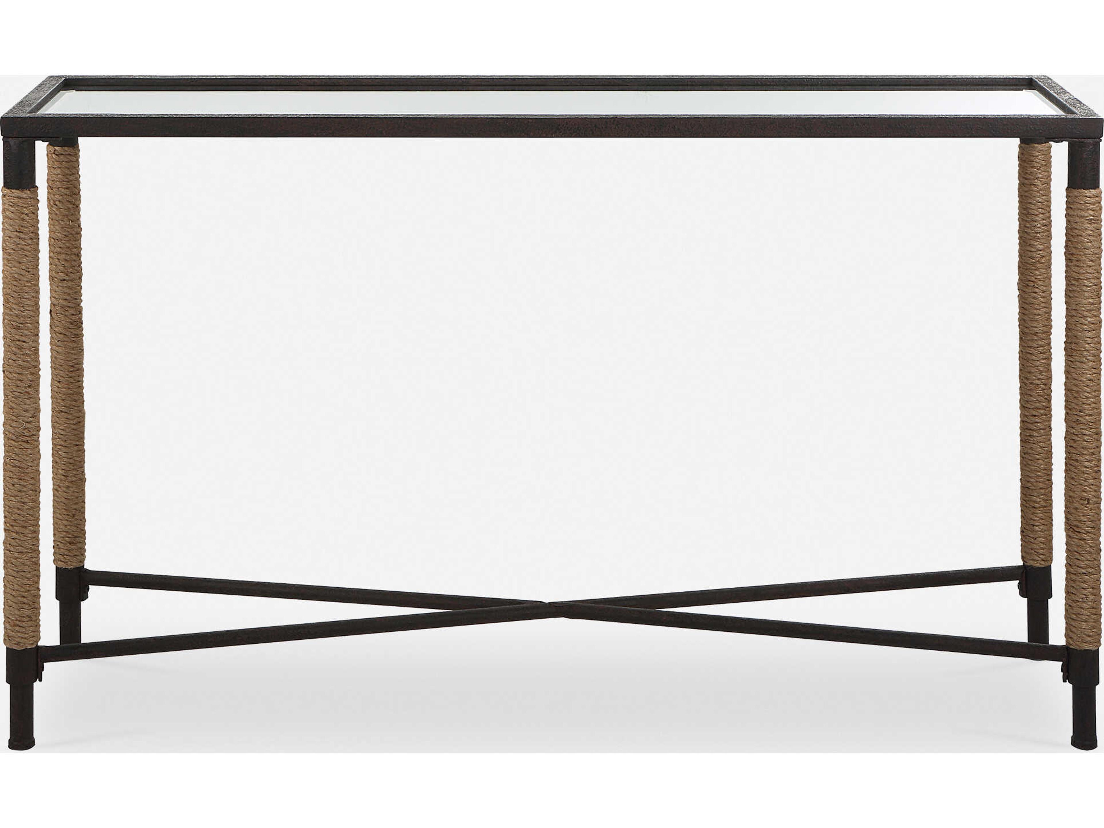 Uttermost Braddock Coastal Rectangular Glass Natural Console Table