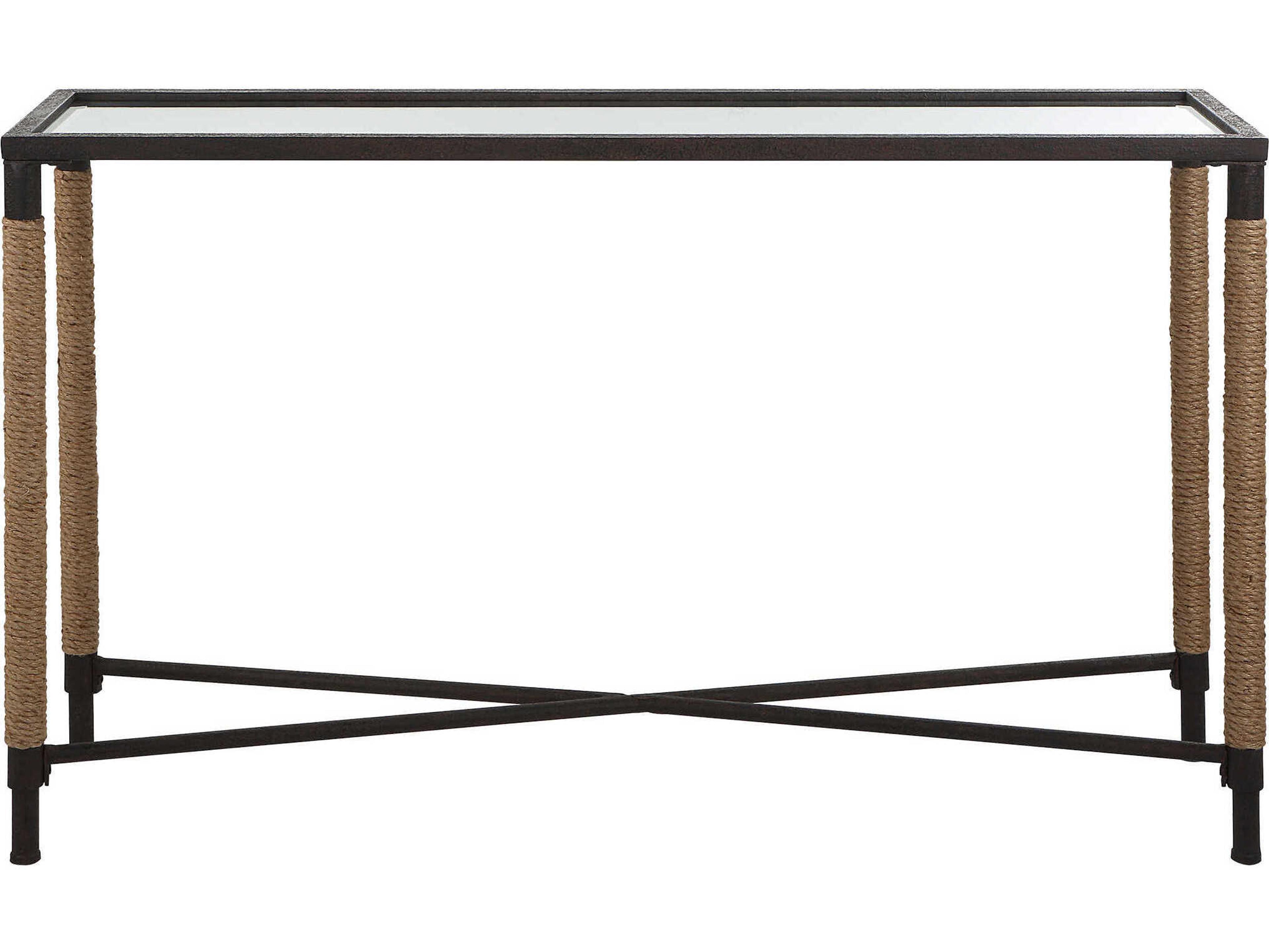 Uttermost Braddock Coastal Rectangular Glass Natural Console Table