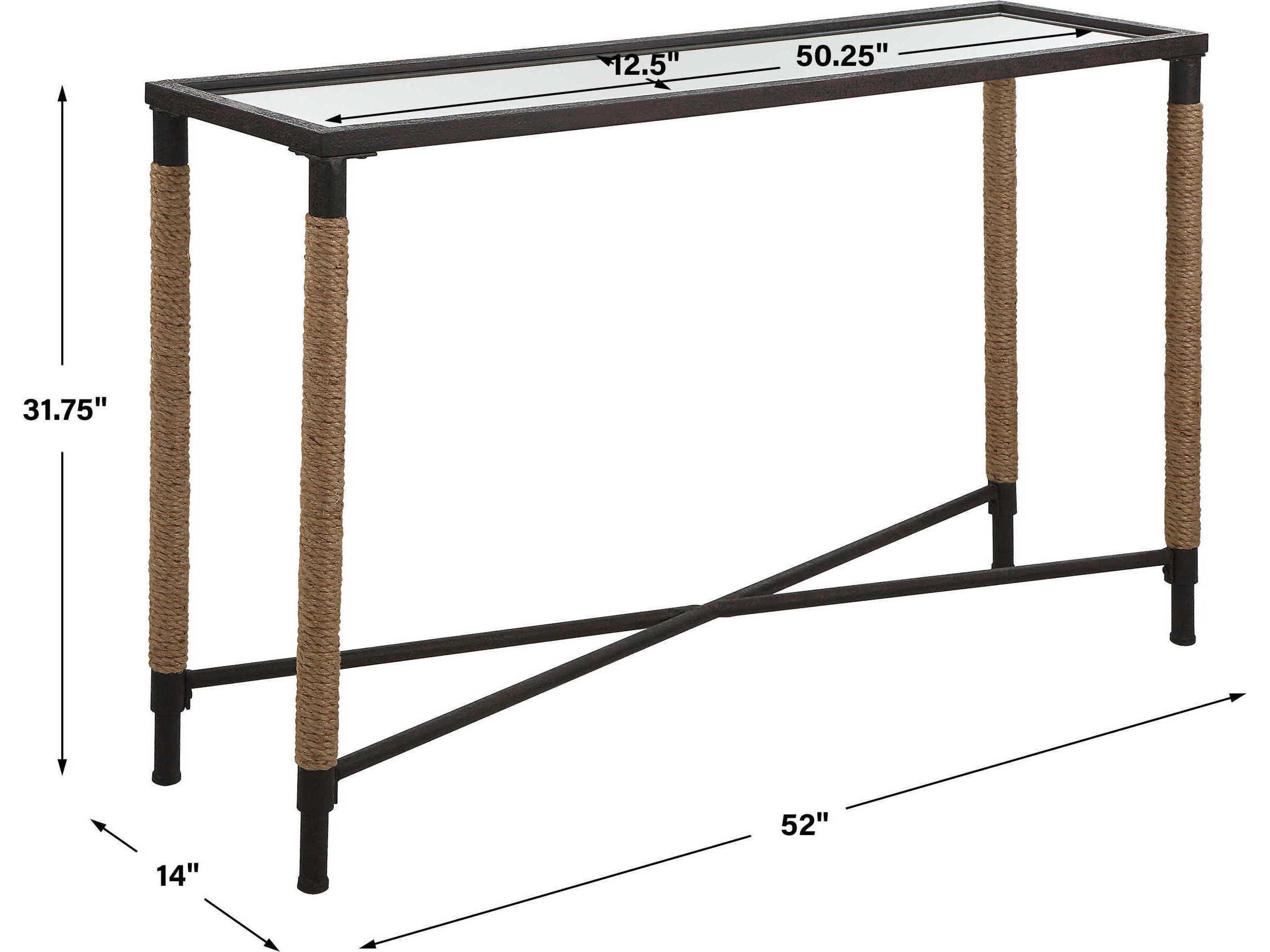 Uttermost Braddock Coastal Rectangular Glass Natural Console Table