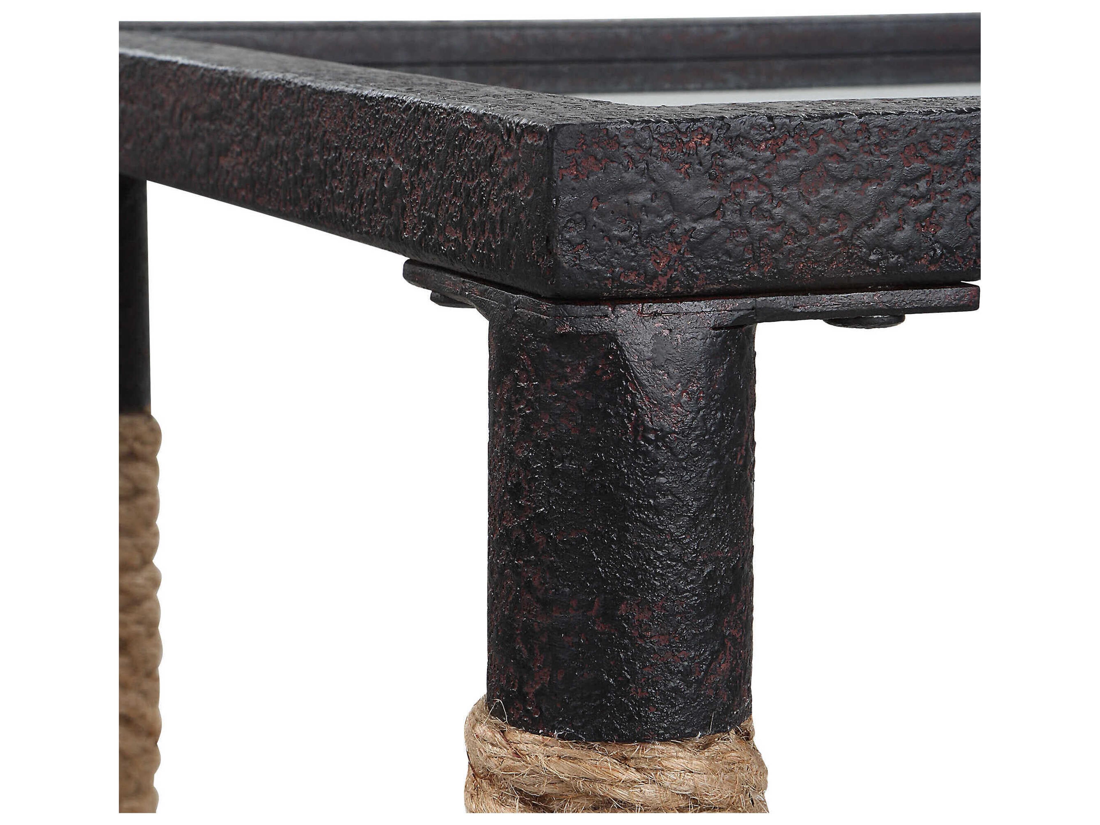 Uttermost Braddock Coastal Rectangular Glass Natural Console Table