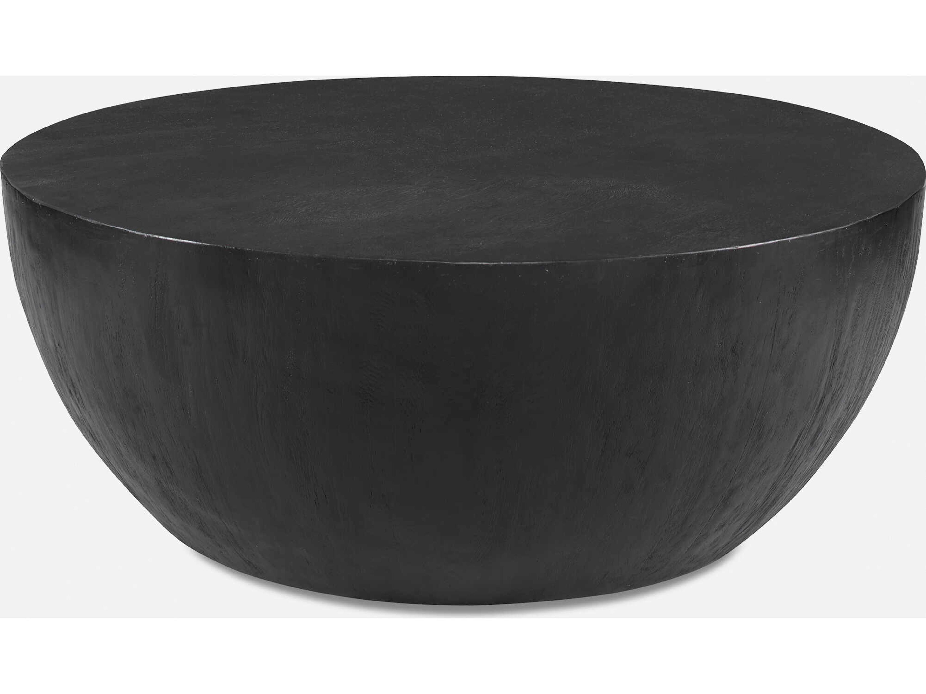 Lark Round Wood Ebony Coffee Table