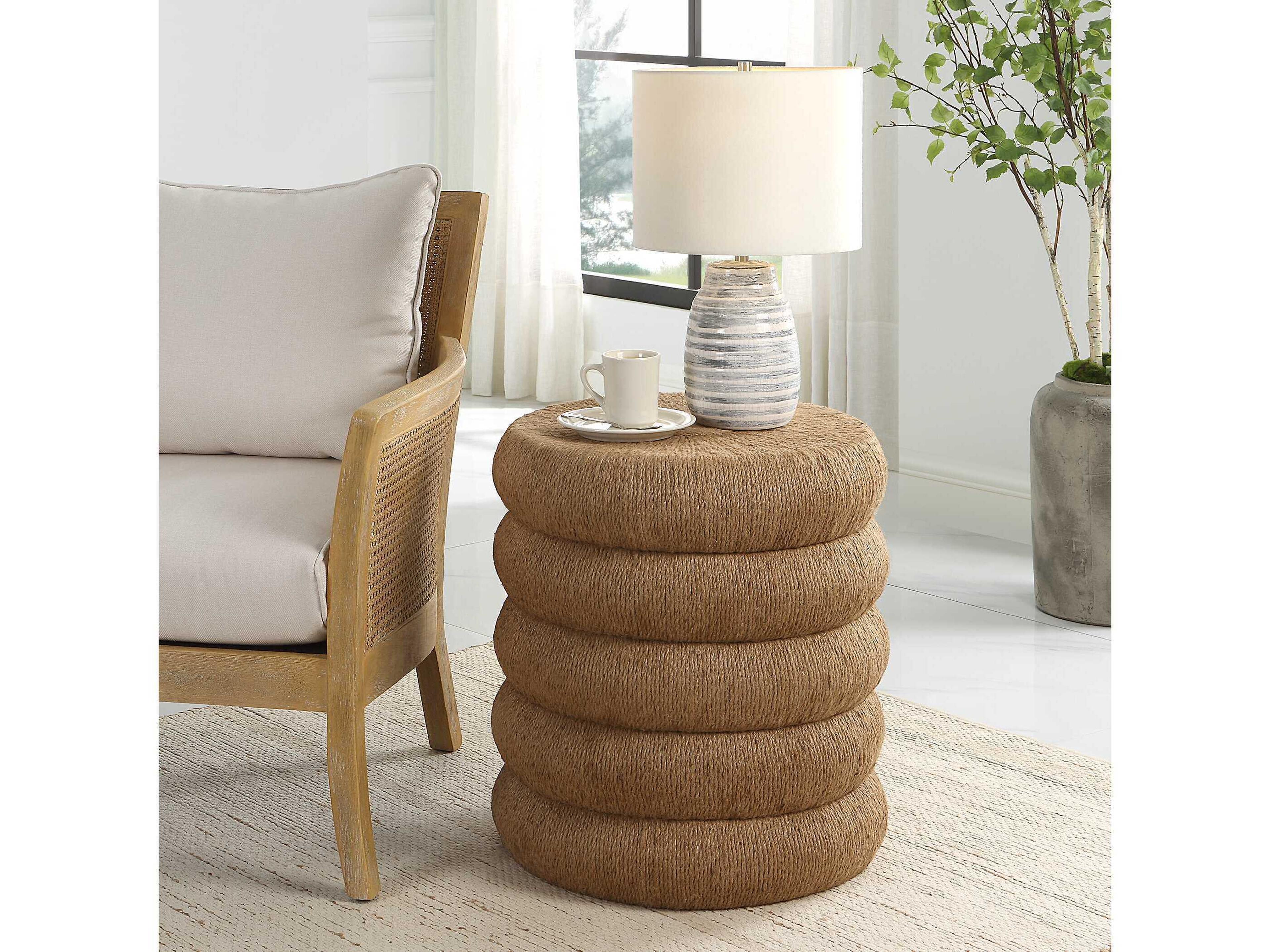 Uttermost Capitan Round Natural End Table