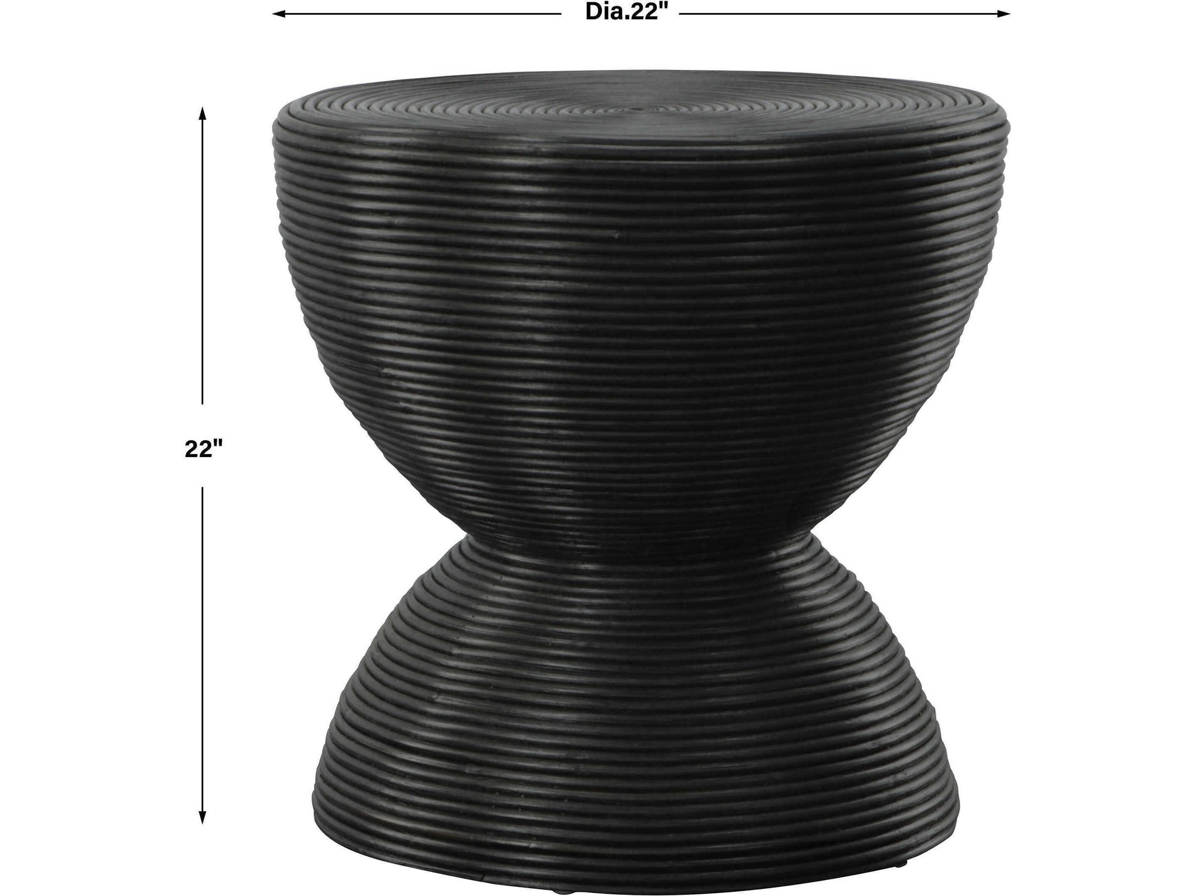 Uttermost Bongo Round Stained Black End Table