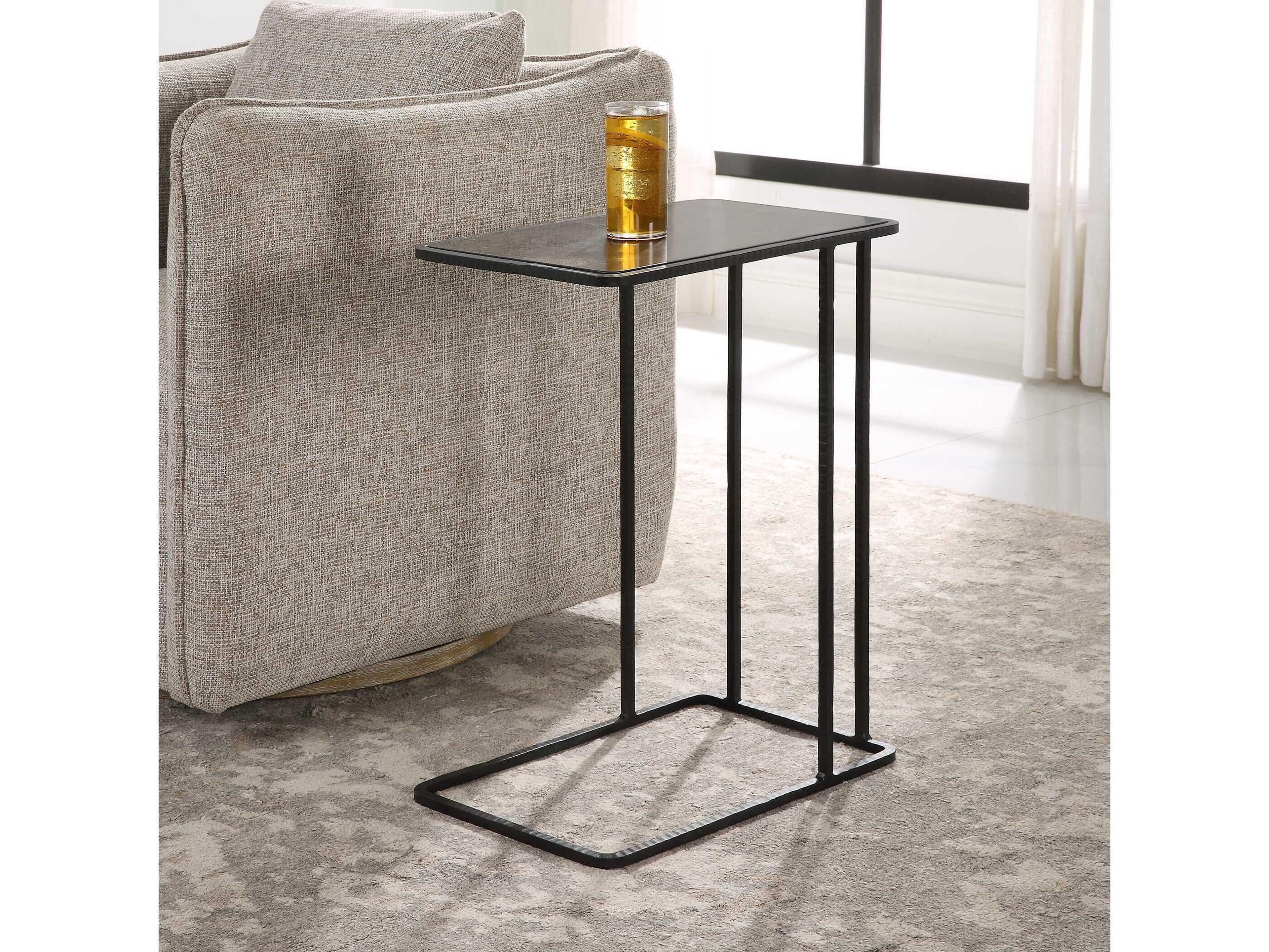 Uttermost Cavern Rectangular Metal Iron End Table