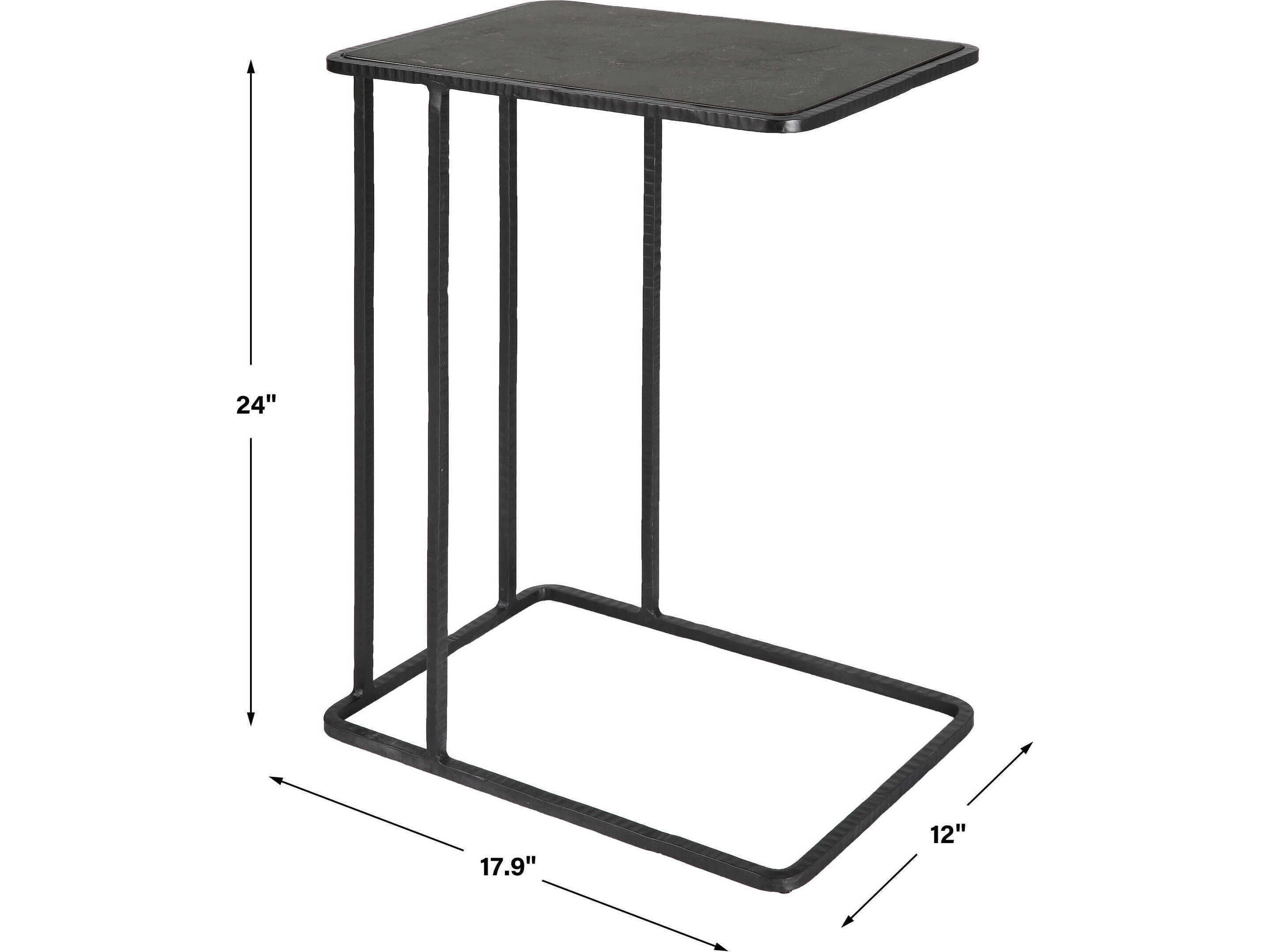 Uttermost Cavern Rectangular Metal Iron End Table