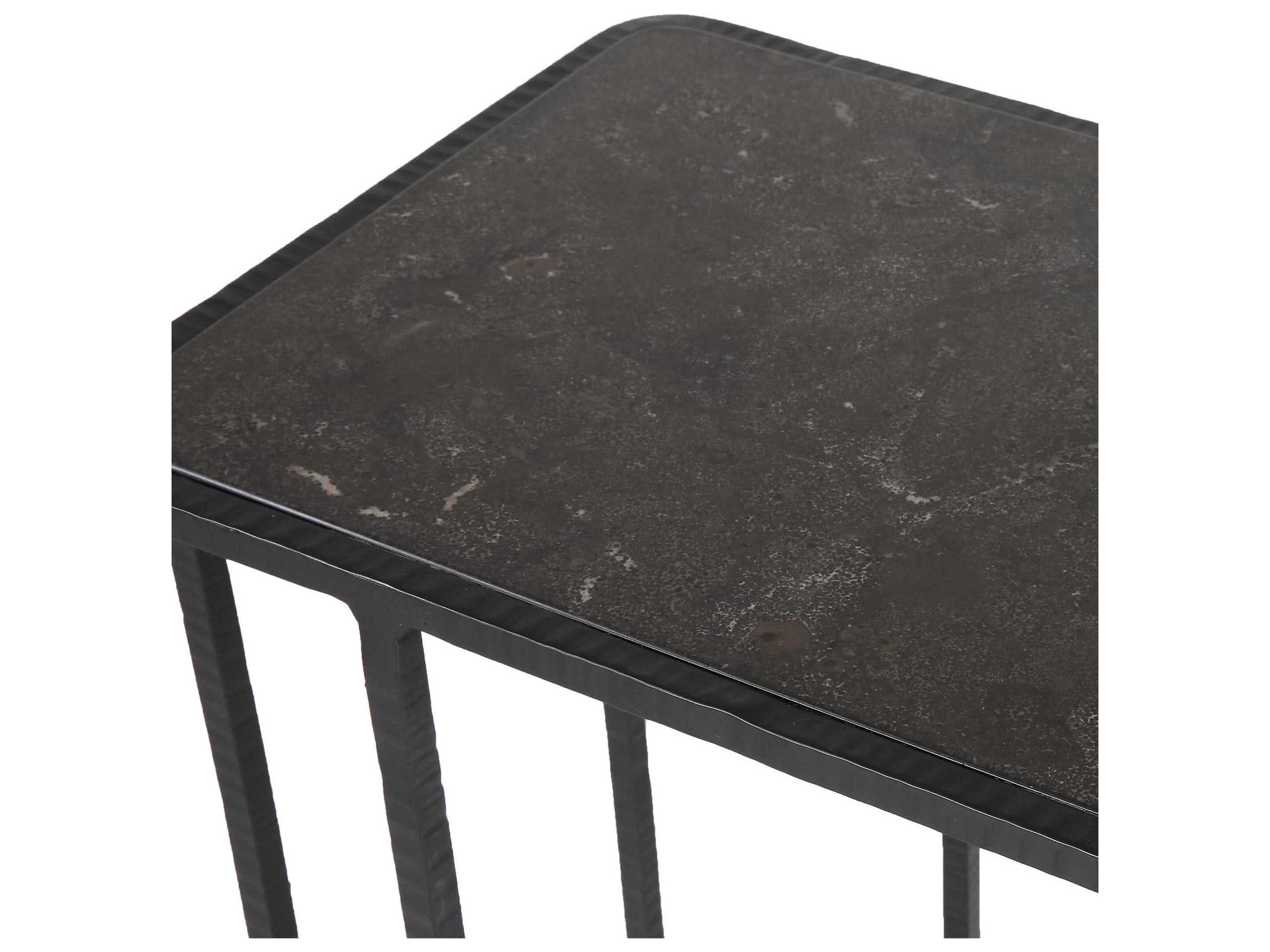 Uttermost Cavern Rectangular Metal Iron End Table