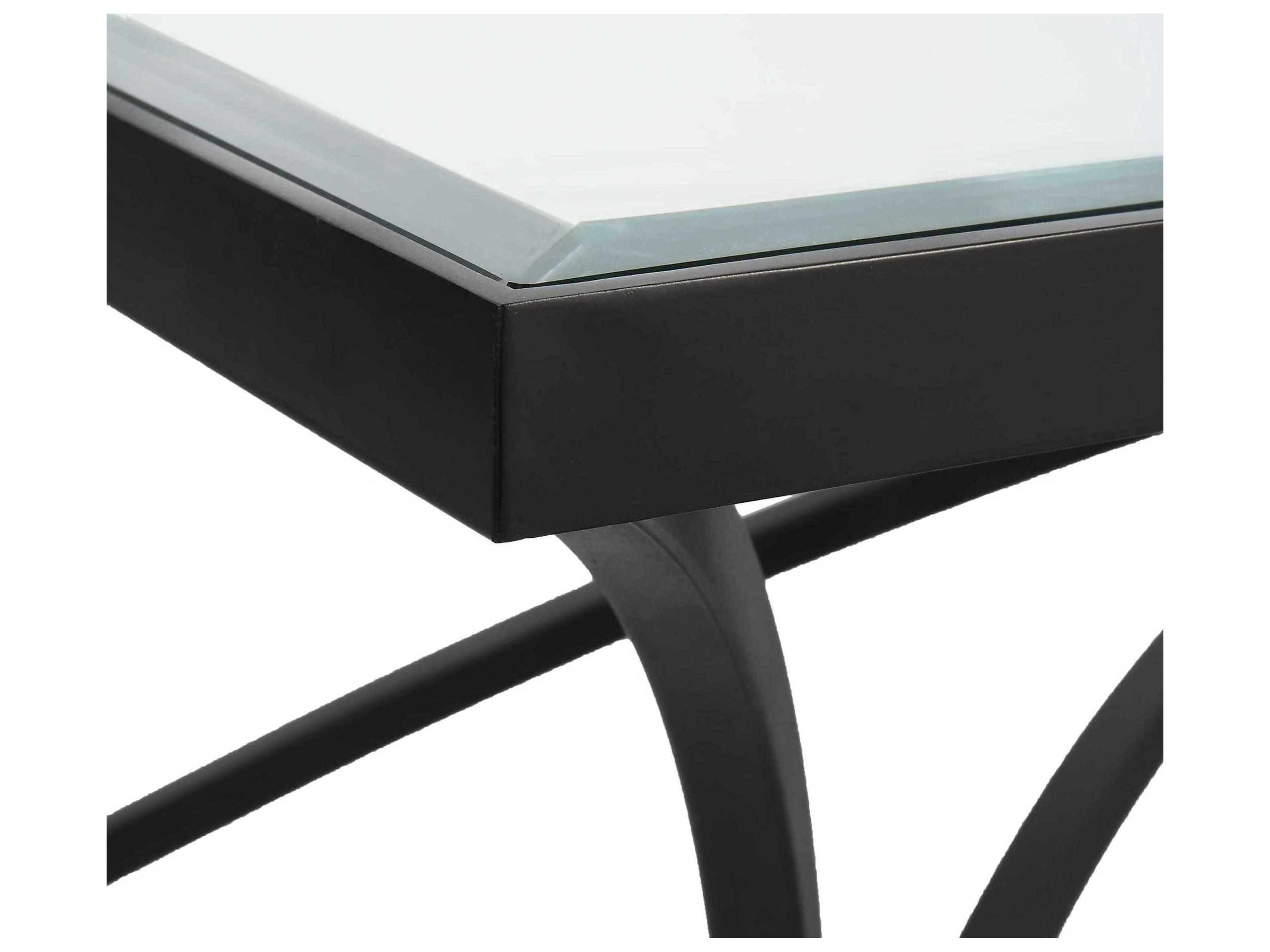 Uttermost Alayna Rectangular Glass Satin Black Coffee Table
