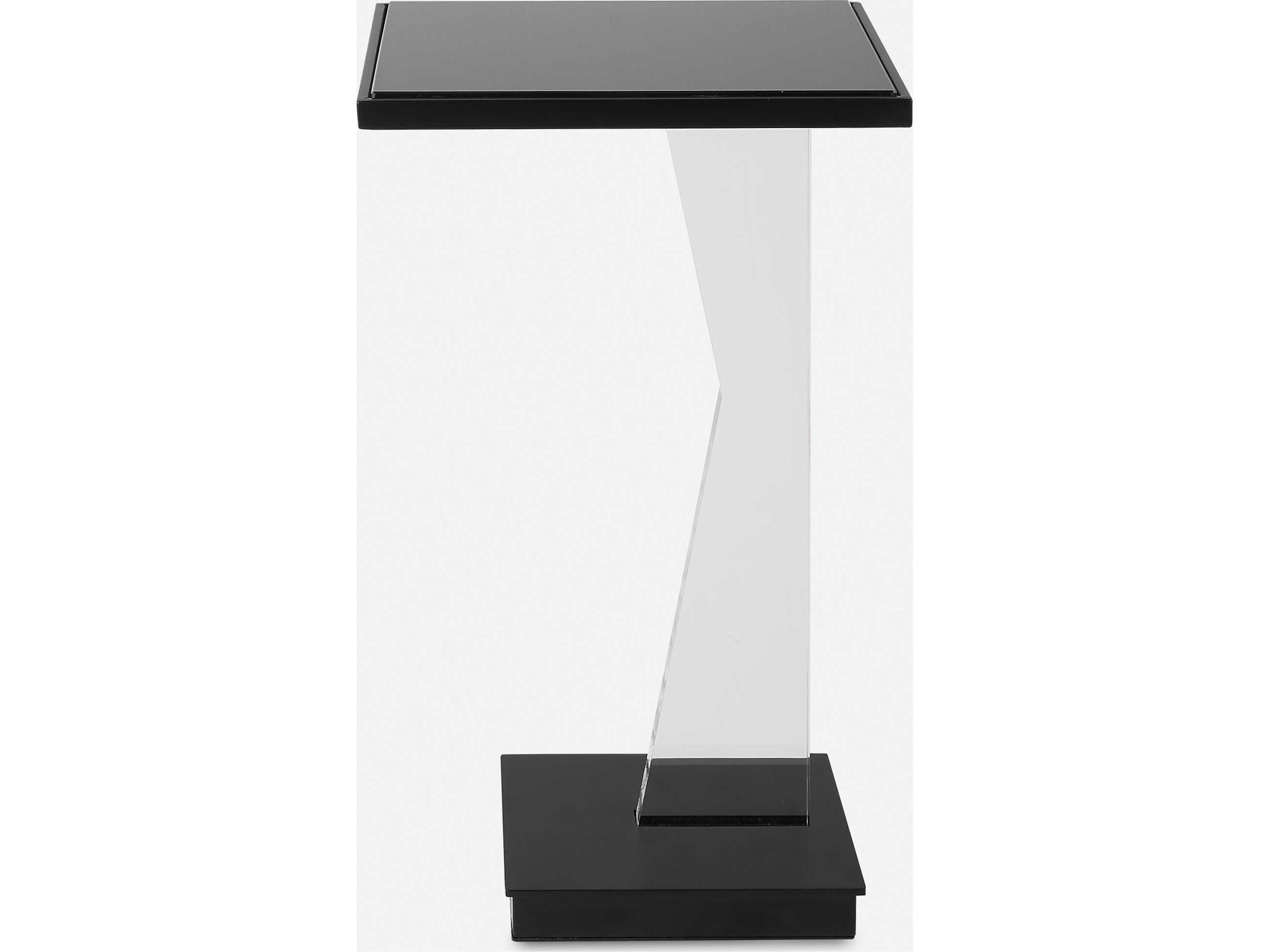 Angle Rectangular Mirror Black End Table