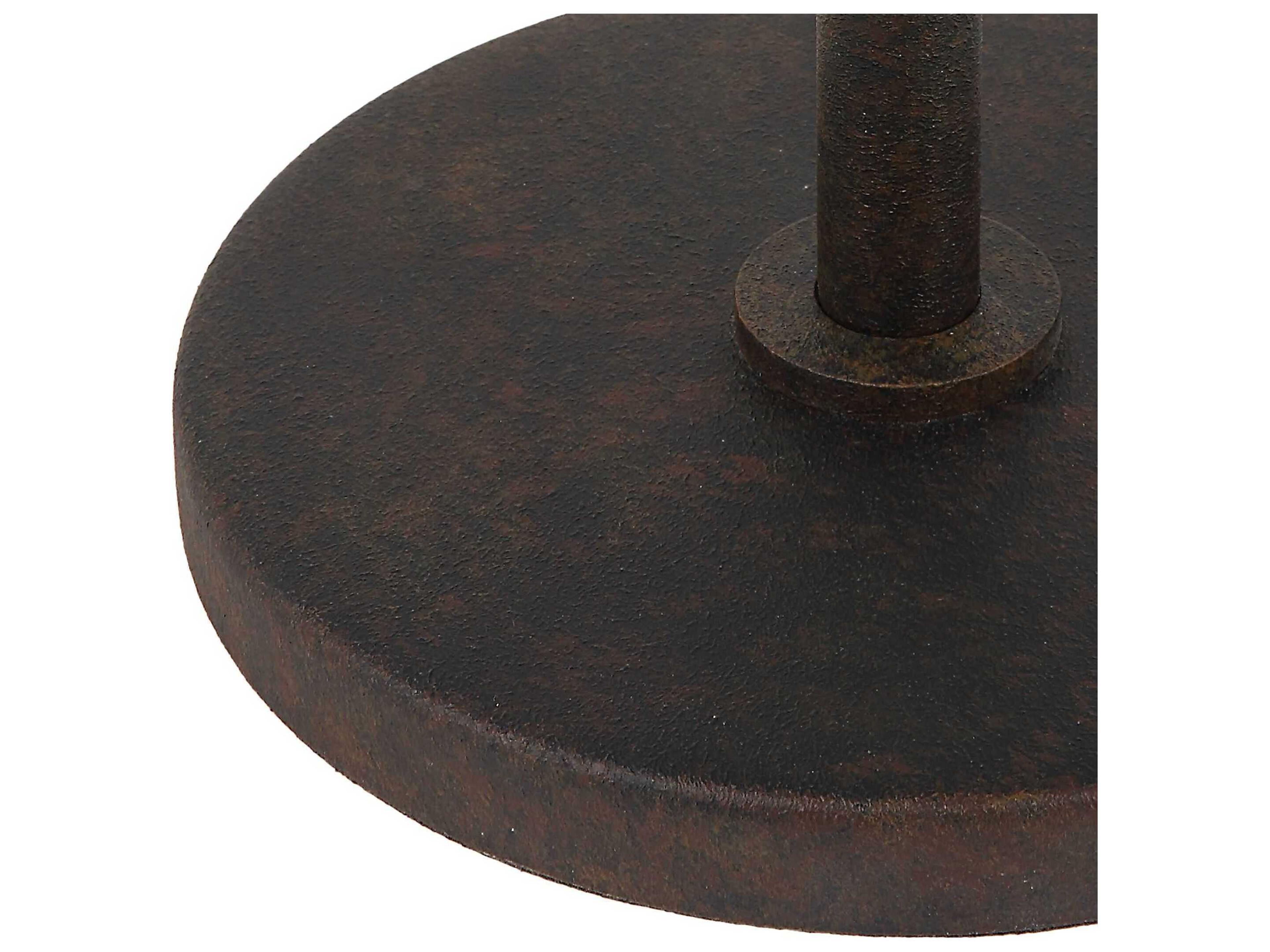 Uttermost Forge Round Rustic Brown End Table