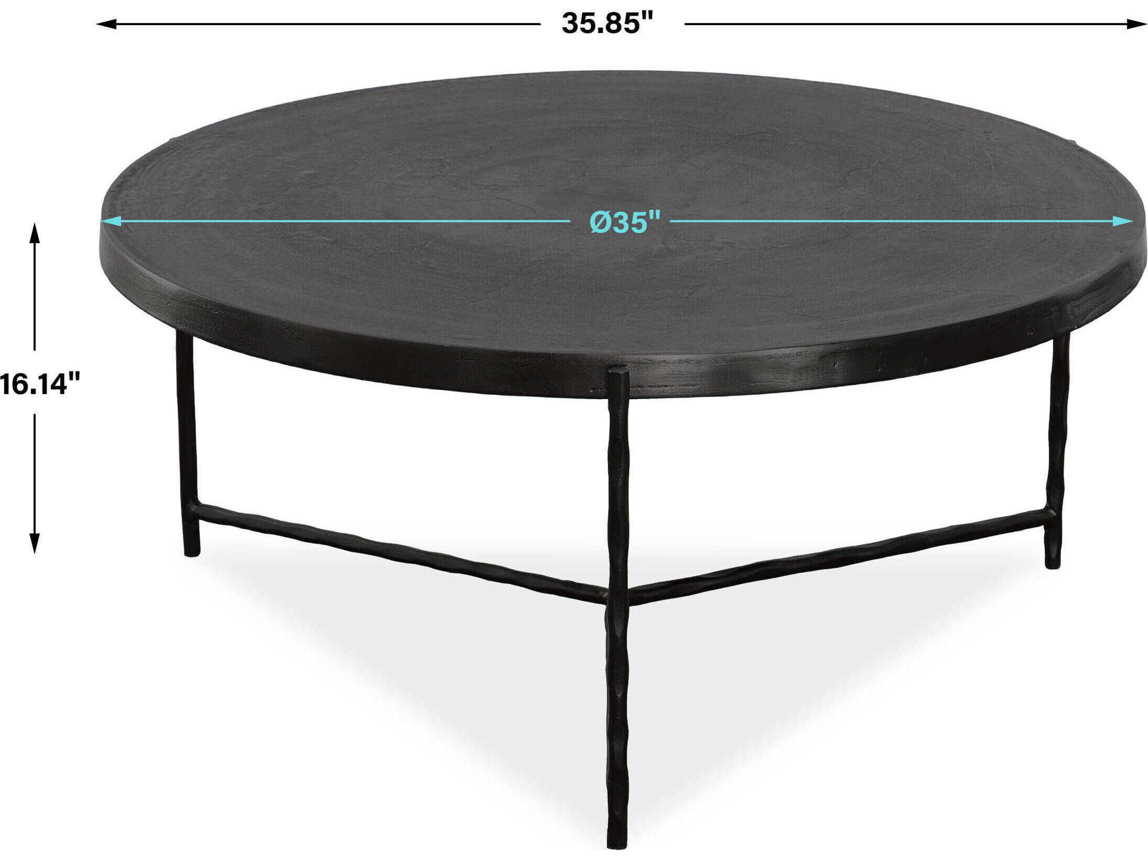Uttermost Trellick Round Metal Black Coffee Table