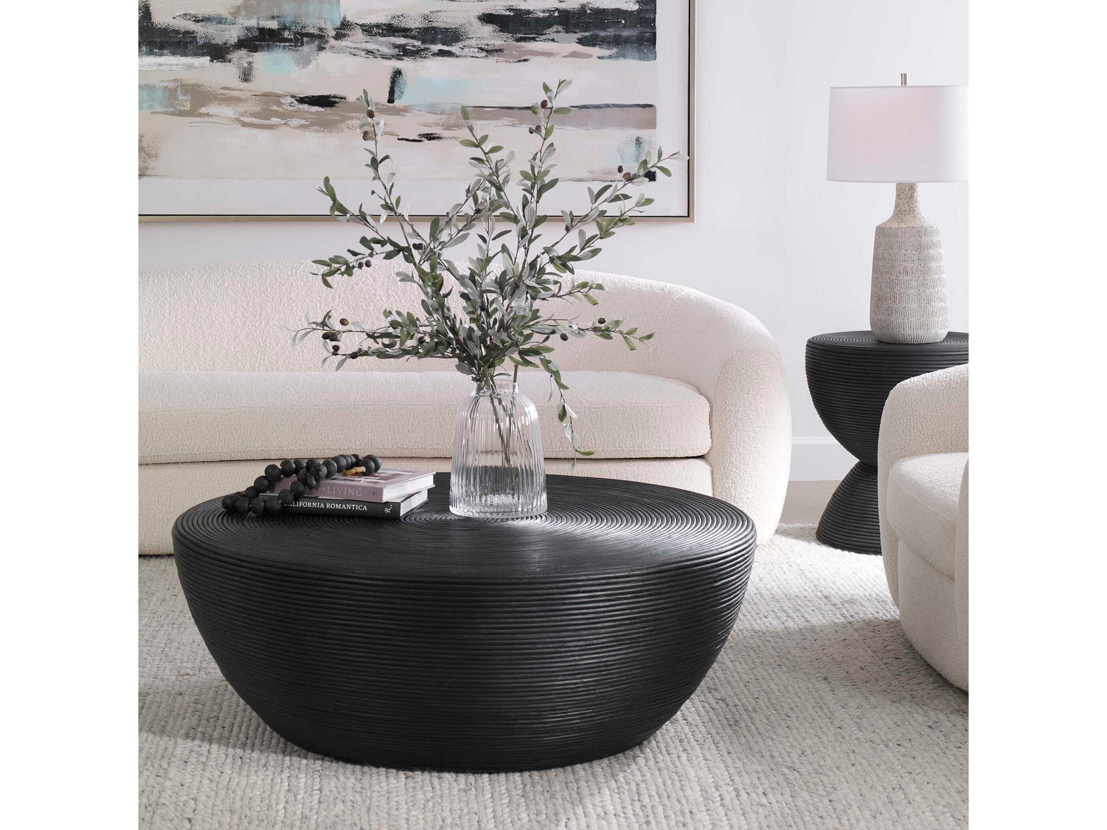 Uttermost Bongo Round Black Stain Coffee Table