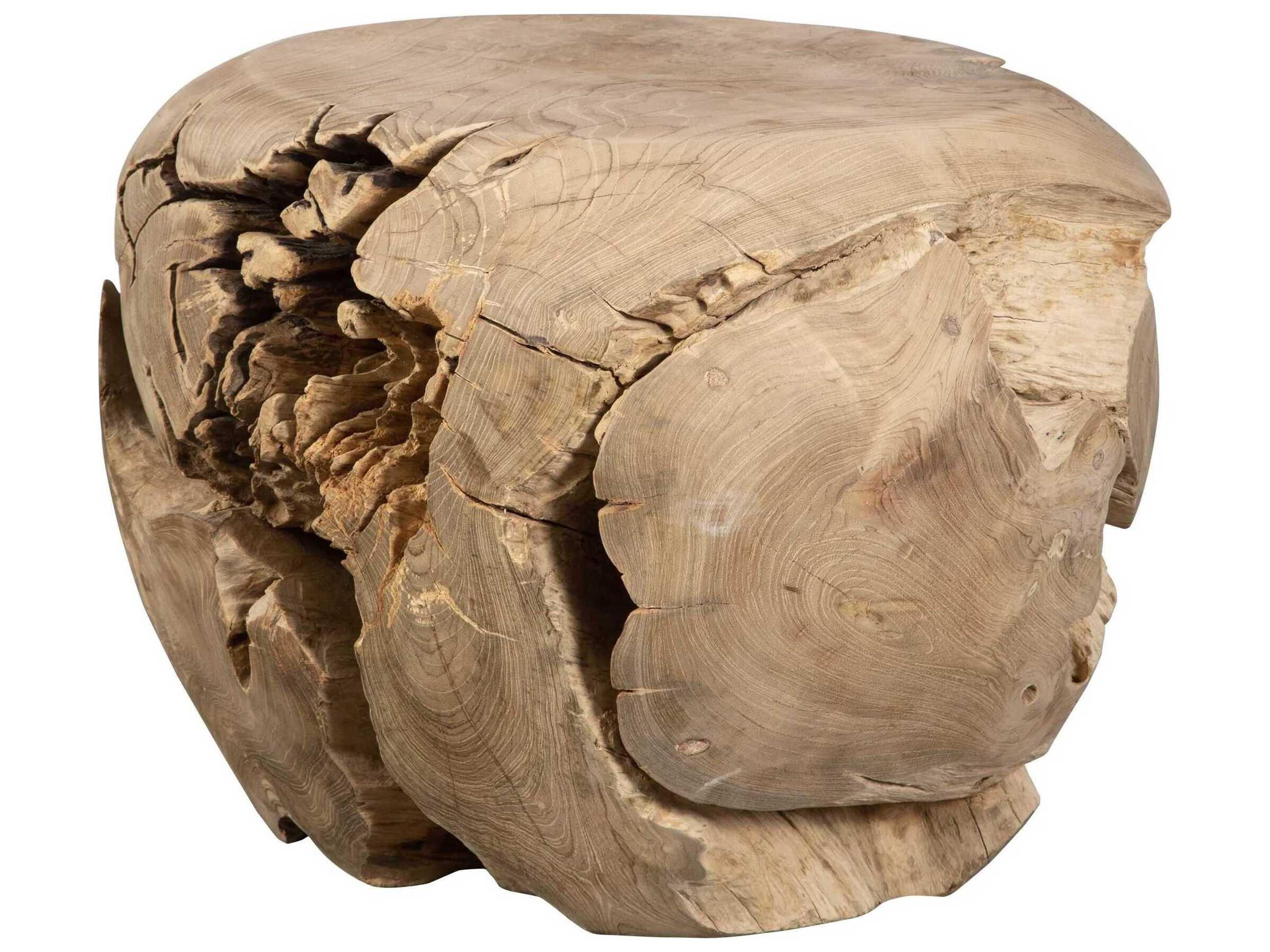 Uttermost Sola Handcrafted Teak Wood Natural Bleached End Table