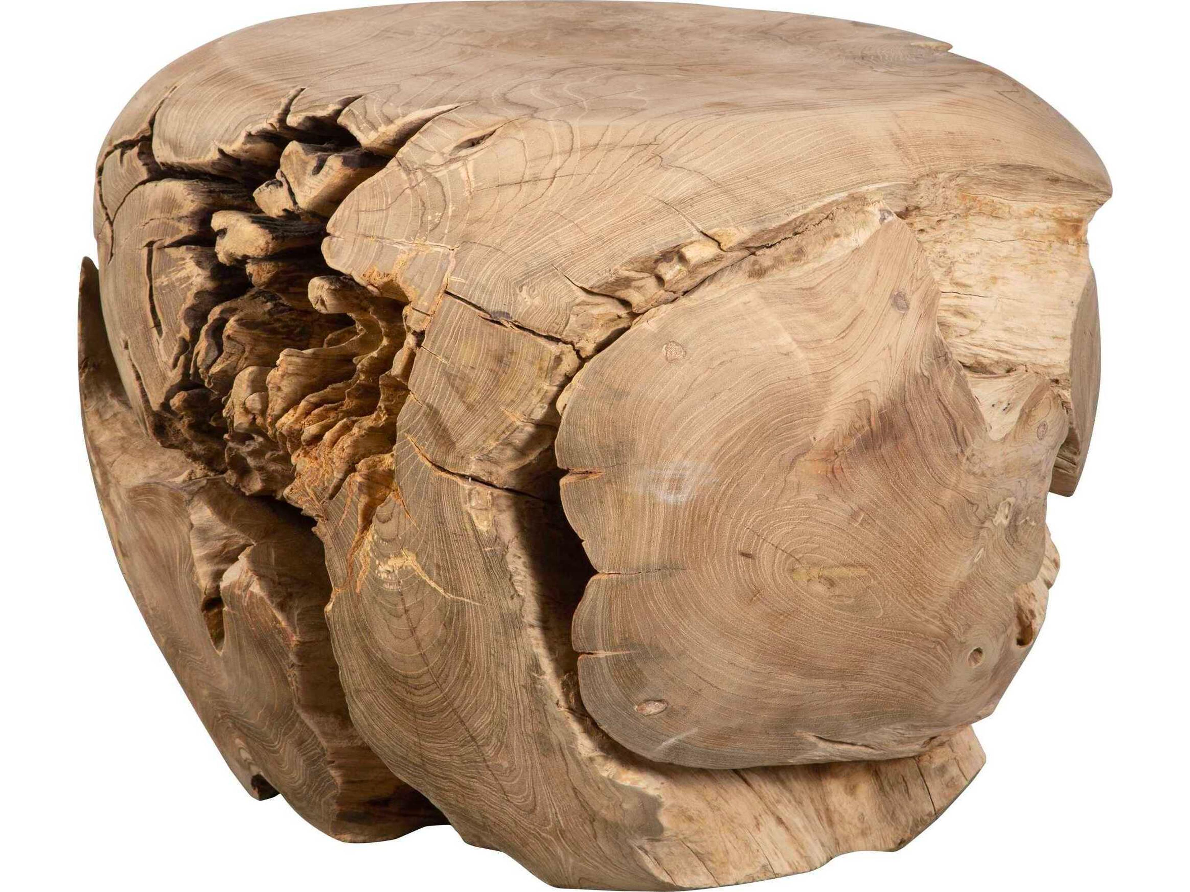 Uttermost Sola Handcrafted Teak Wood Natural Bleached End Table