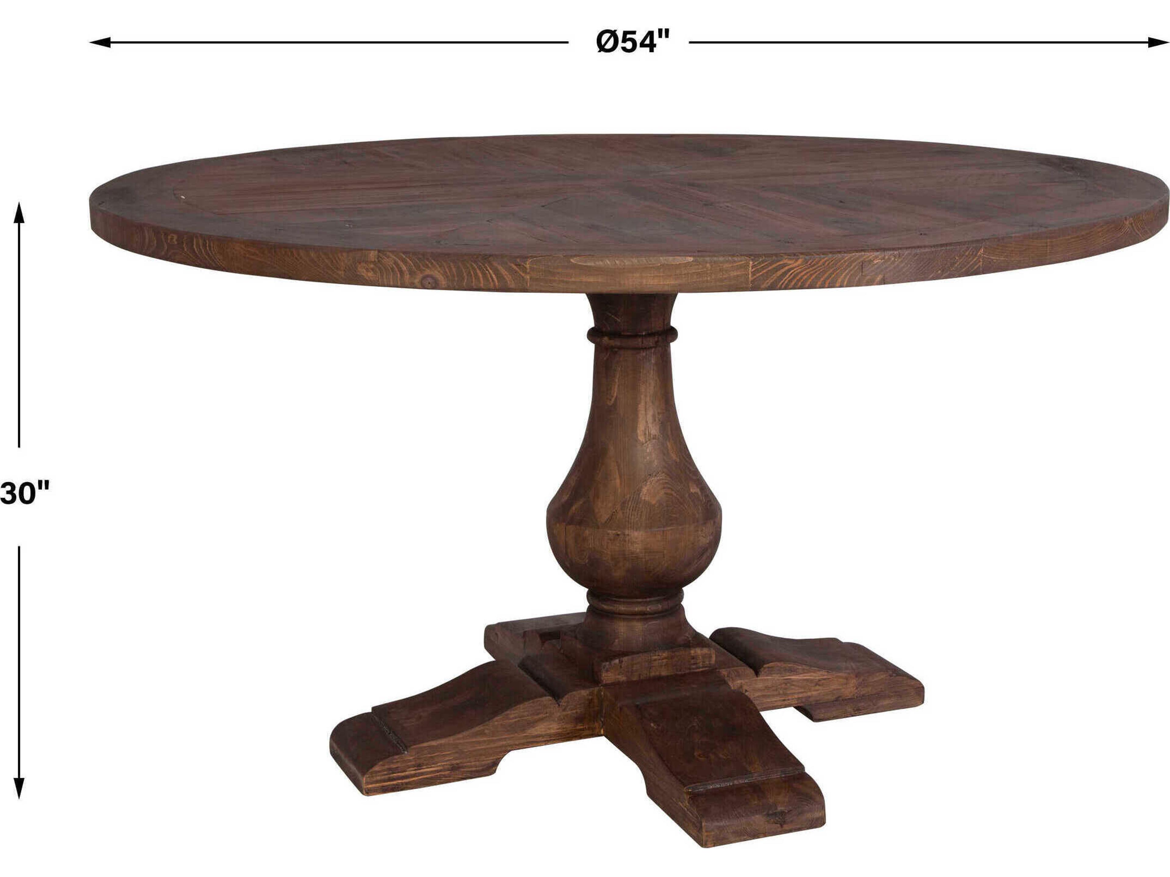 Uttermost Stratford Round Wood Stony Gray Wash Dining Table