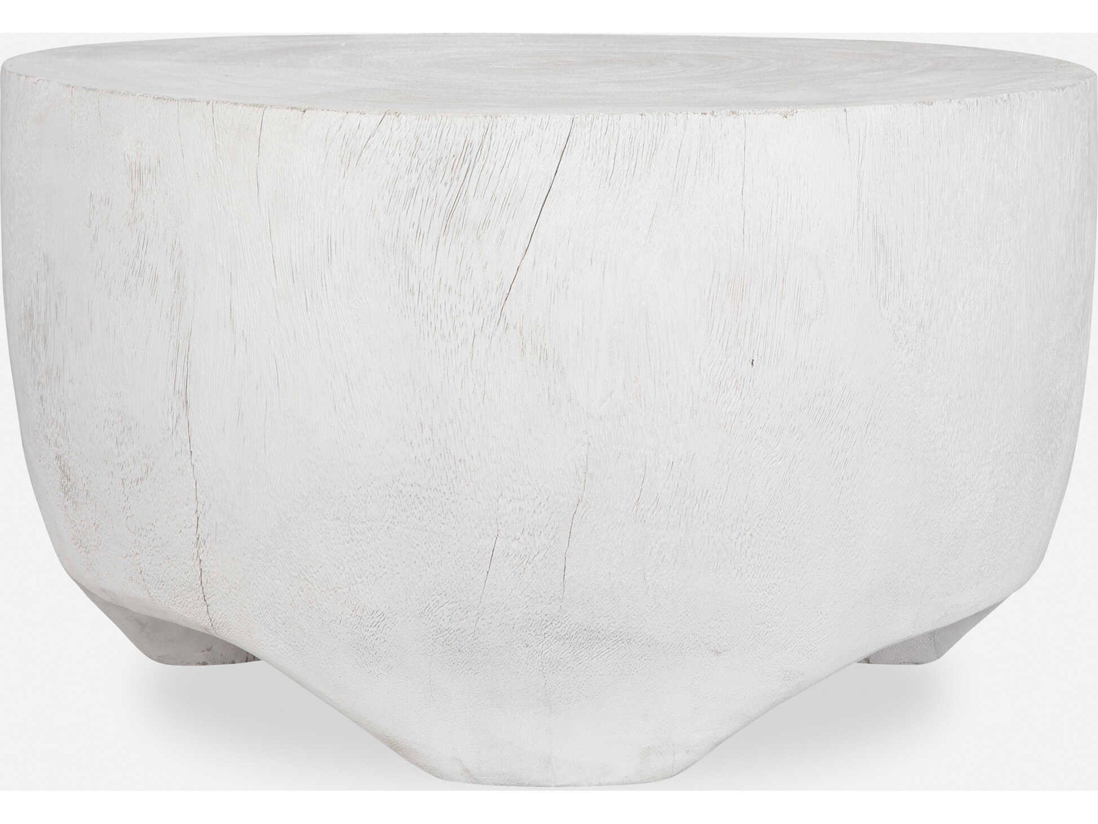 Elevate Round Wood Matte White Coffee Table