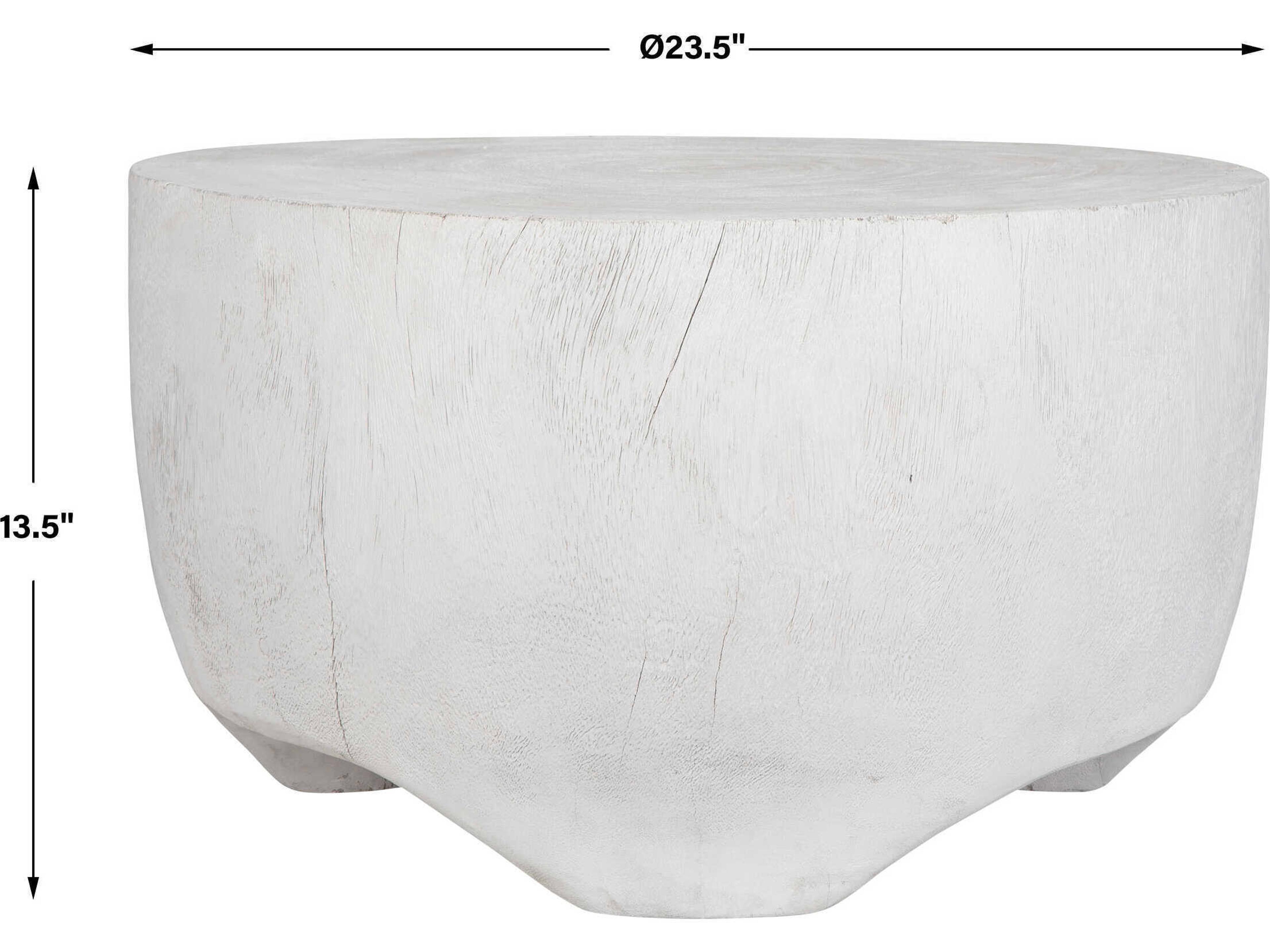 Uttermost Elevate Round Wood Matte White Coffee Table
