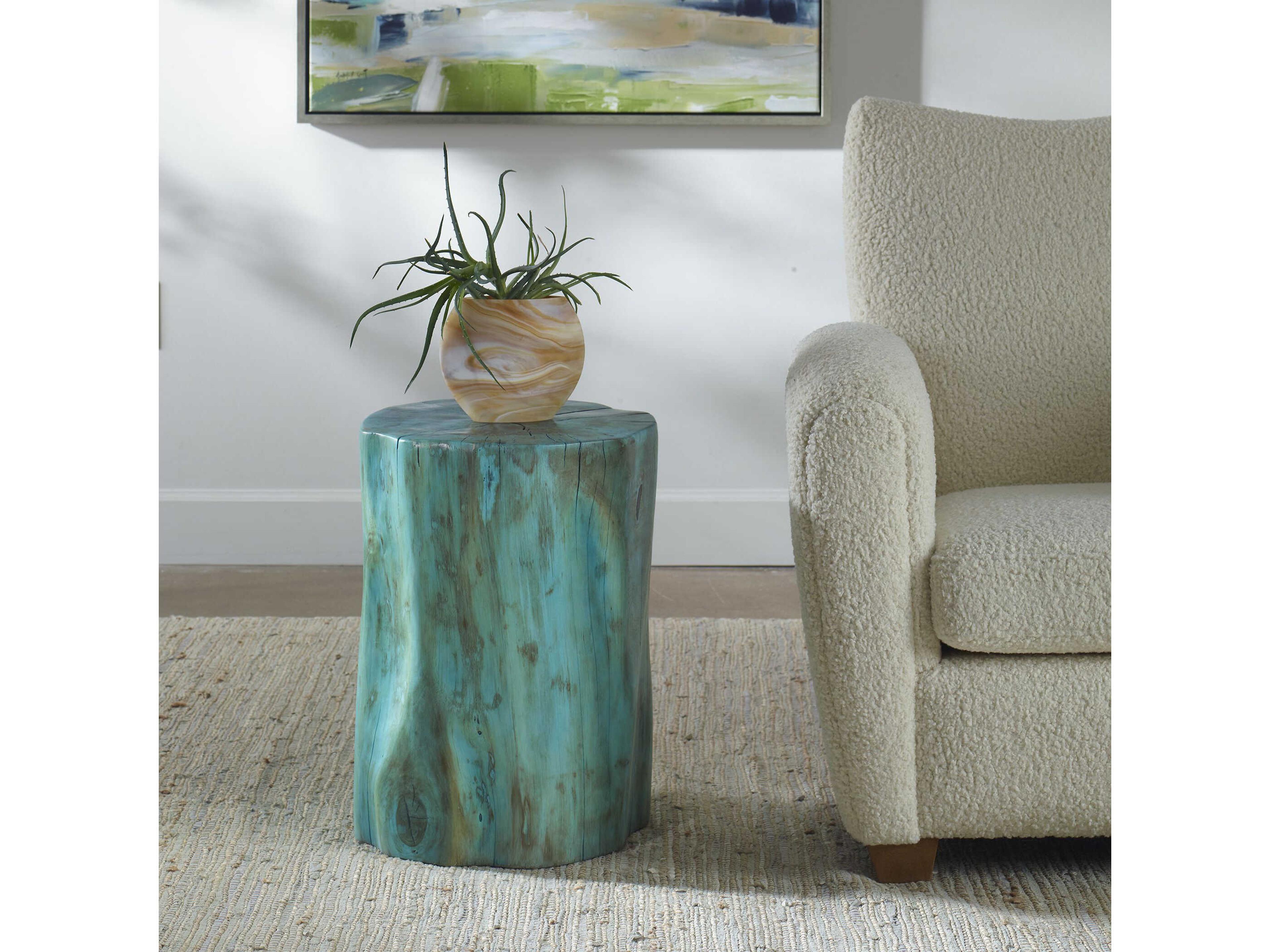 Uttermost Blue Accent Stool