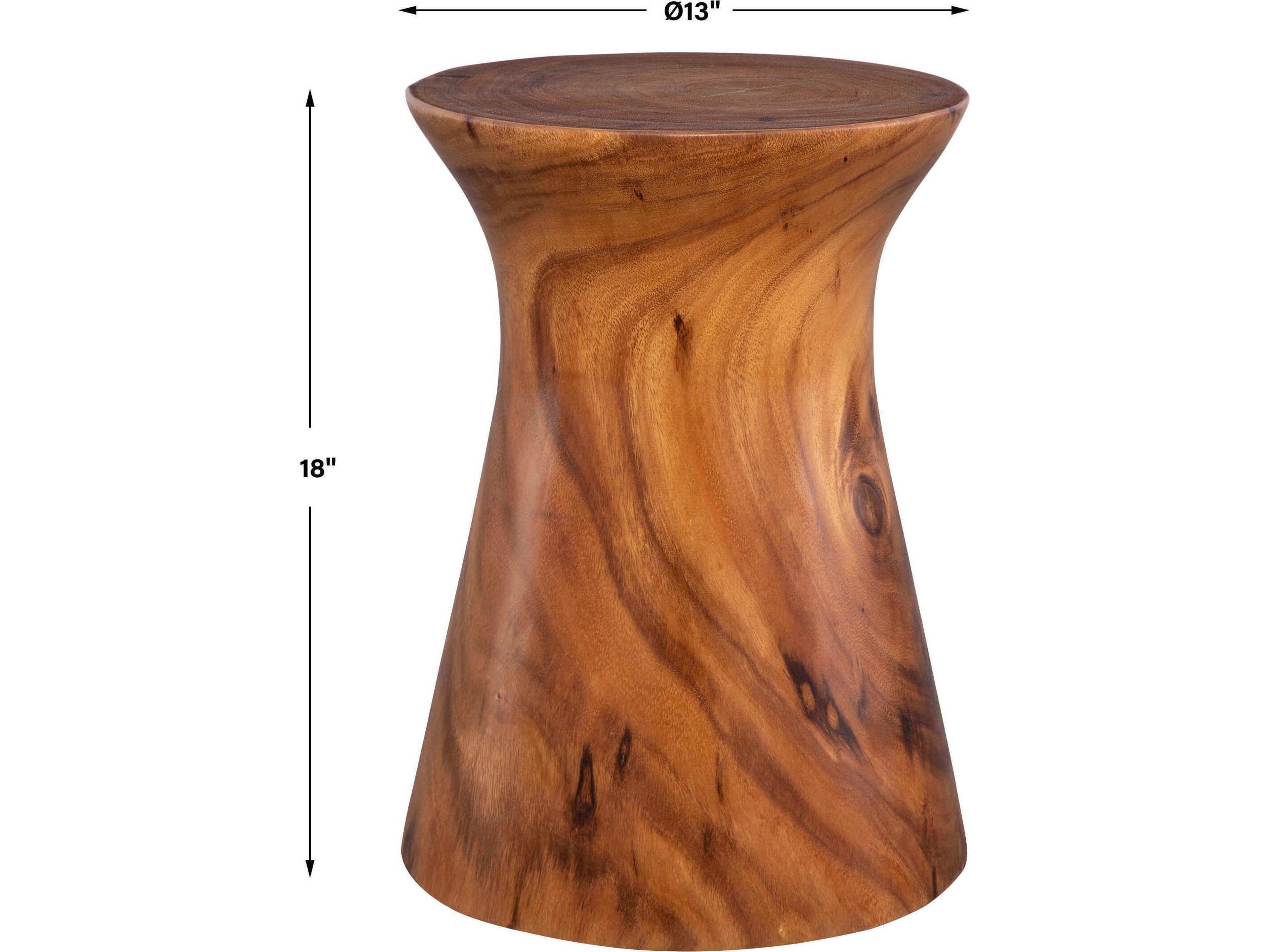 Uttermost Swell Round Wood Natural Honey End Table