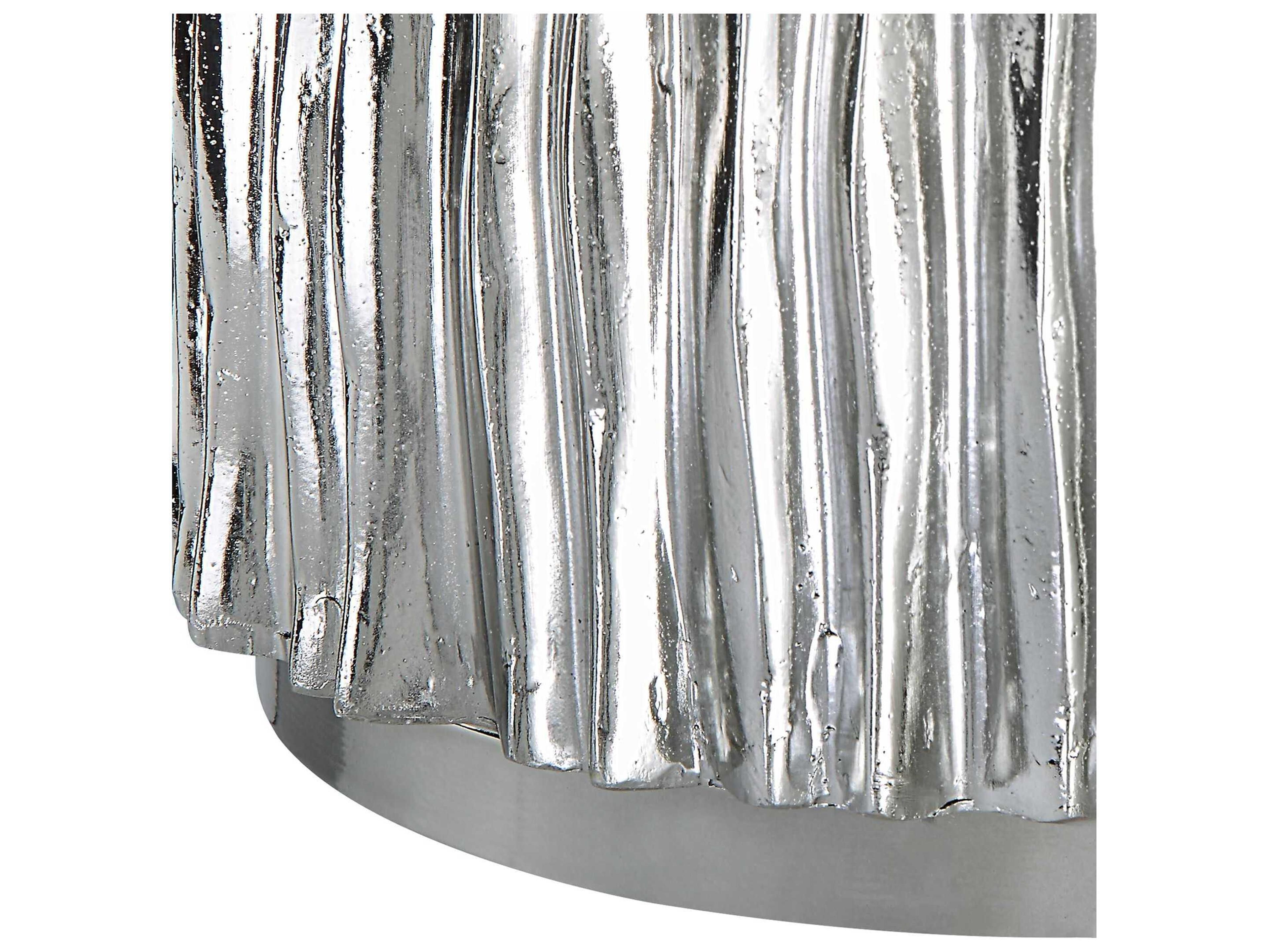 Uttermost Echo Modern Round Mirror Polished Dark Nickel End Table