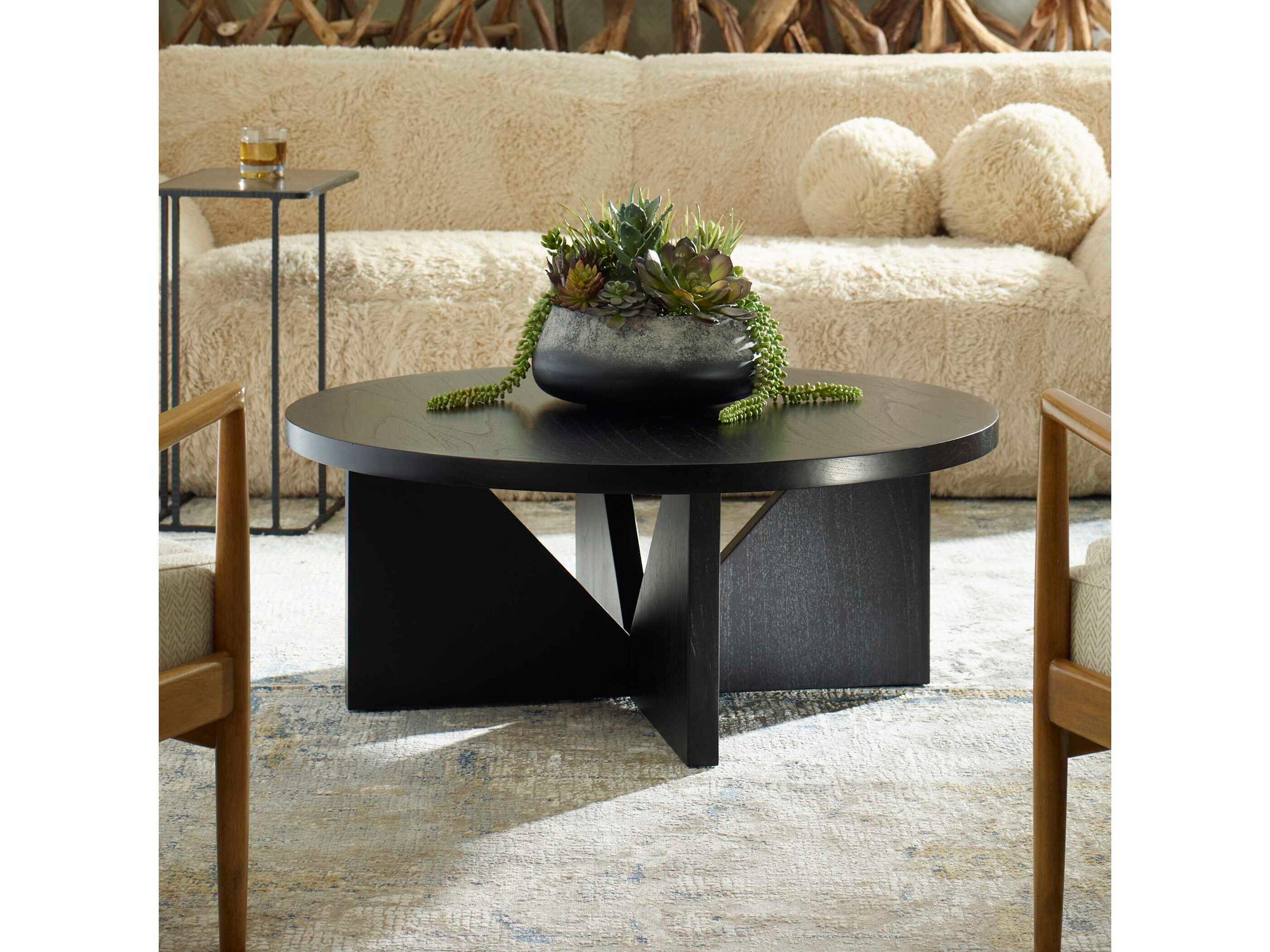Uttermost Nadette Round Wood Dark Espresso Coffee Table