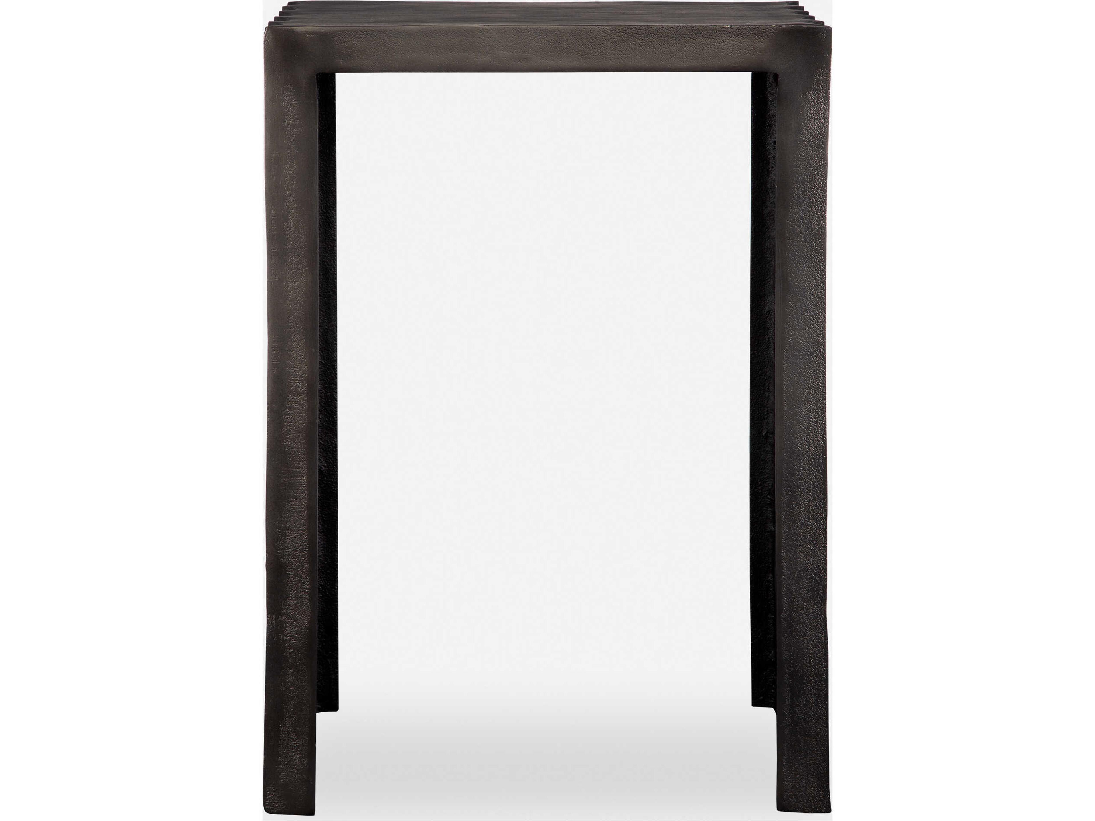 Uttermost In The Groove Rectangular Metal Antique Nickel End Table