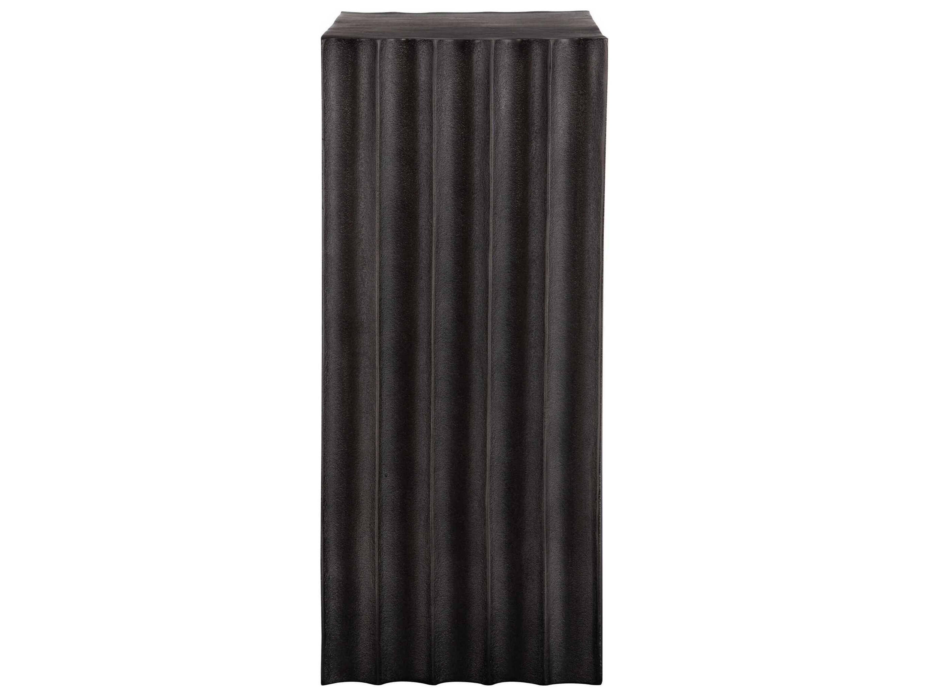 Uttermost In The Groove Rectangular Metal Antique Nickel End Table