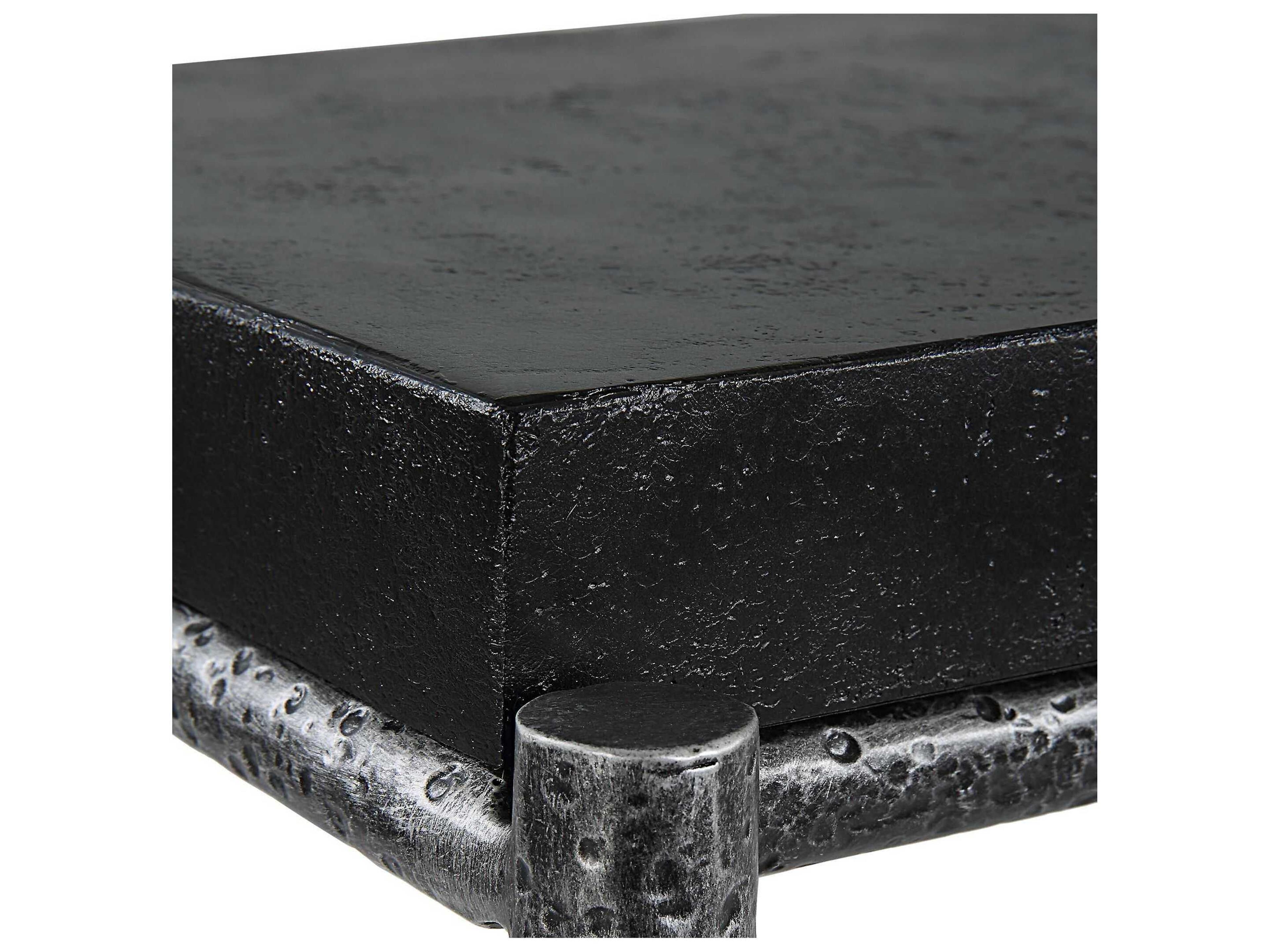 Uttermost Crescendo Rectangular Concrete Dark Silver Console Table