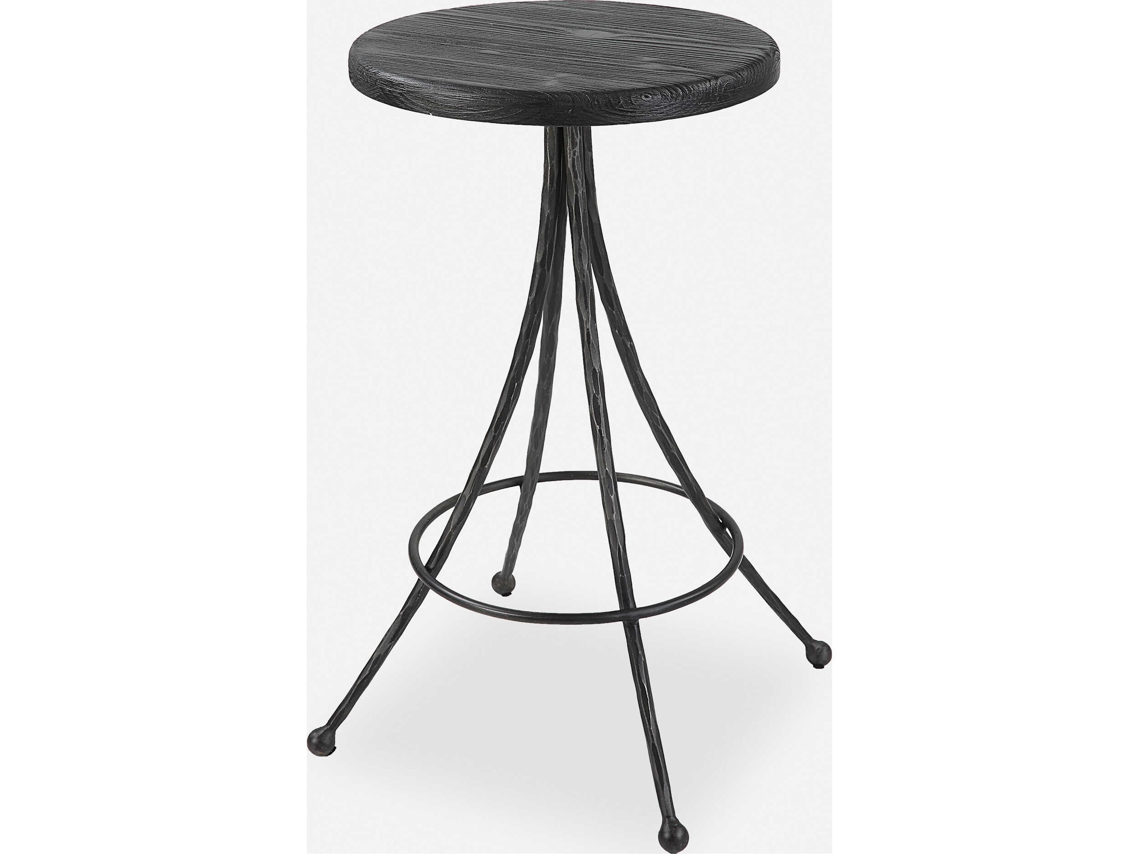 Sona Pine Wood Black Counter Stool