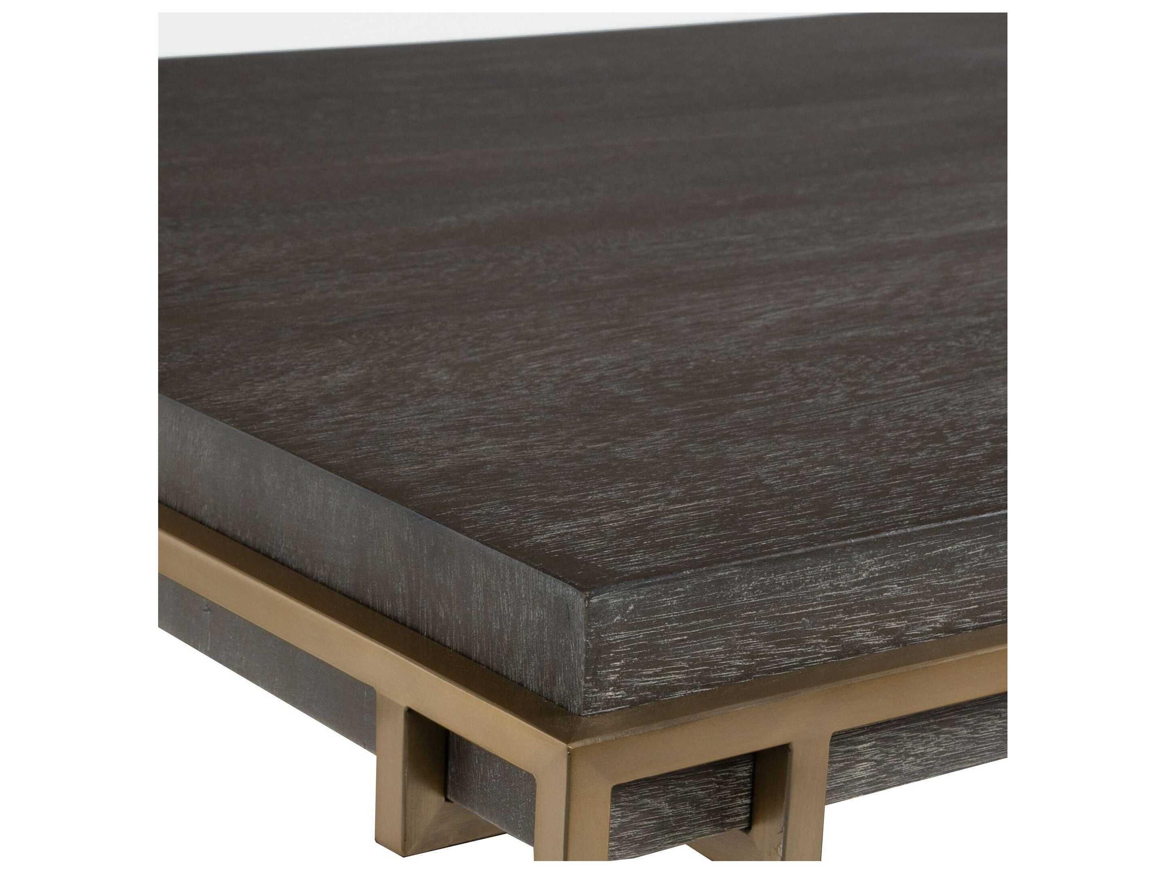 Uttermost Surround Rectangular Wood Brushed Brass Coffee Table