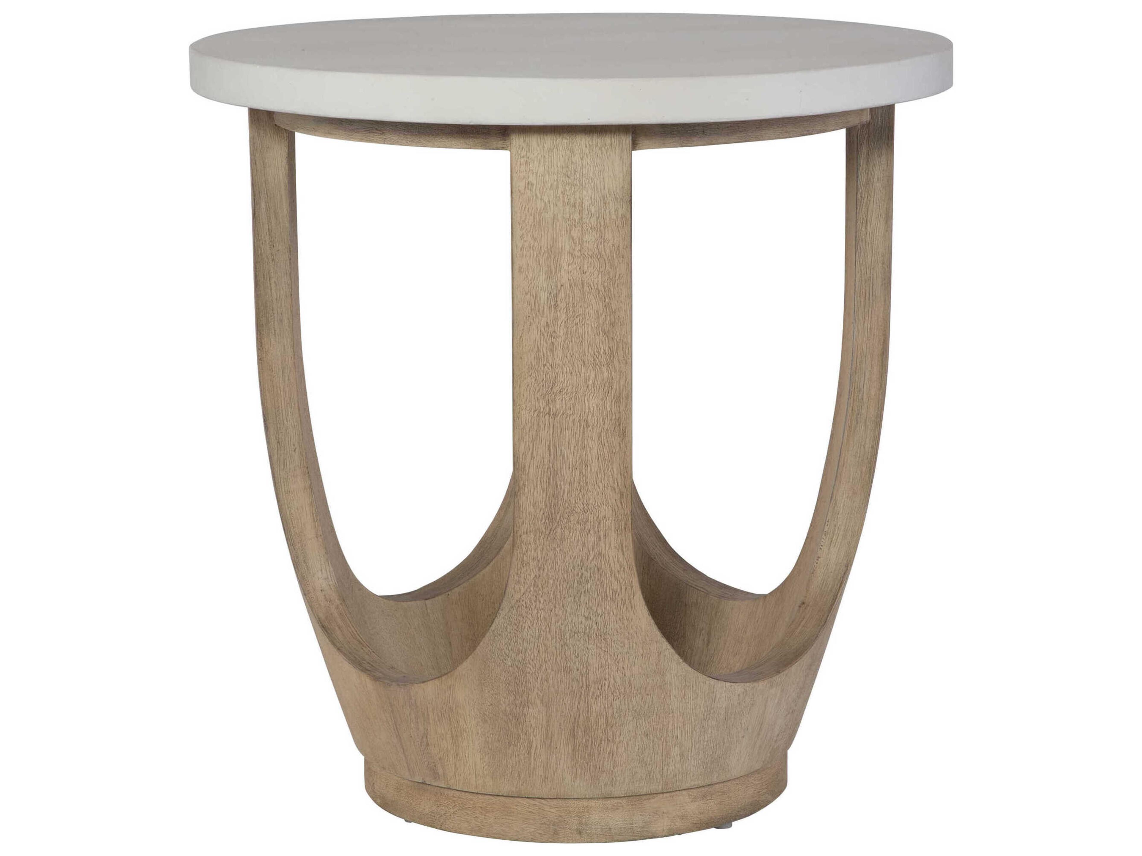Uttermost Tatli Round Resin Light Oatmeal End Table