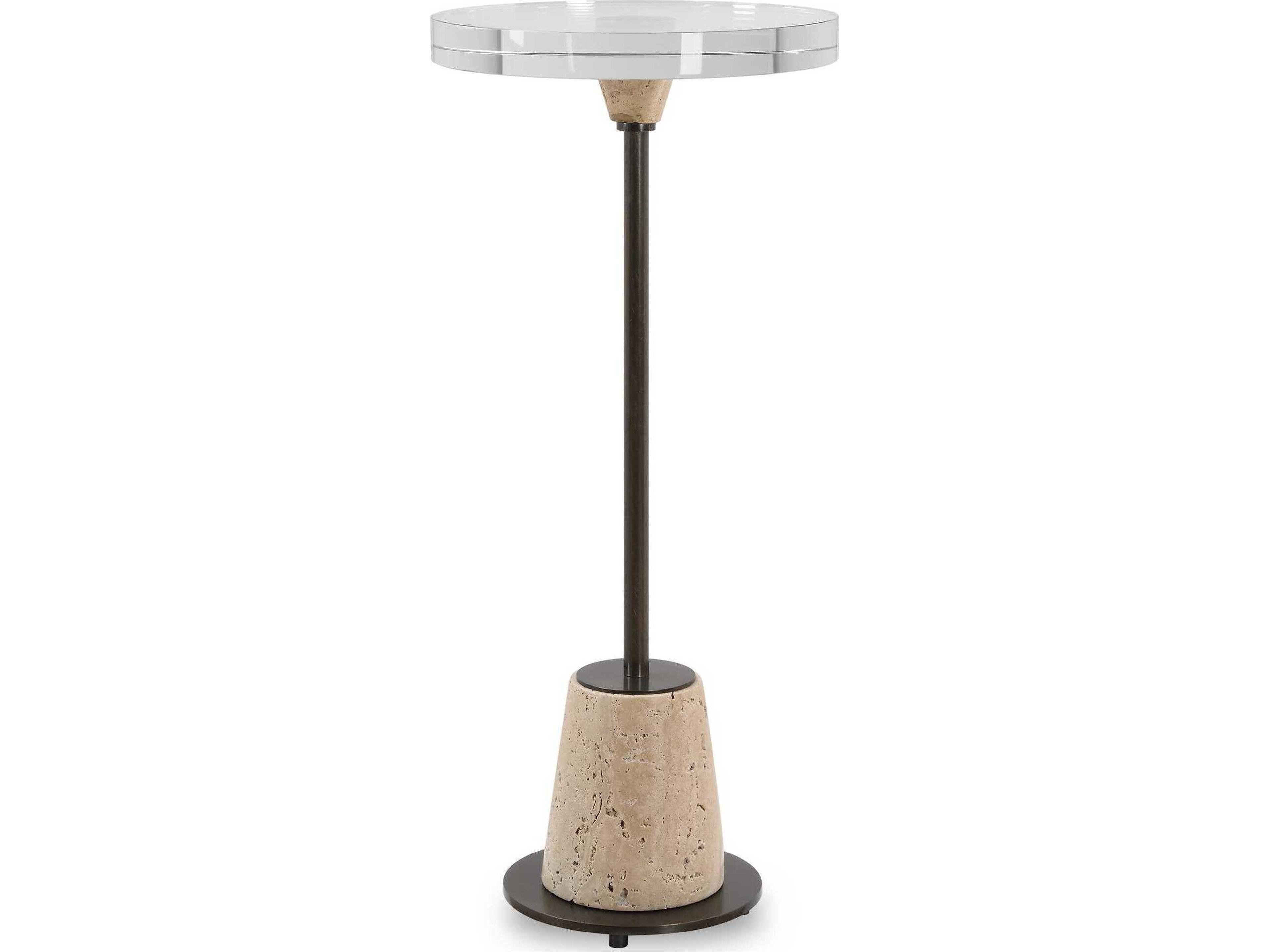 Arthur Round Bronze End Table