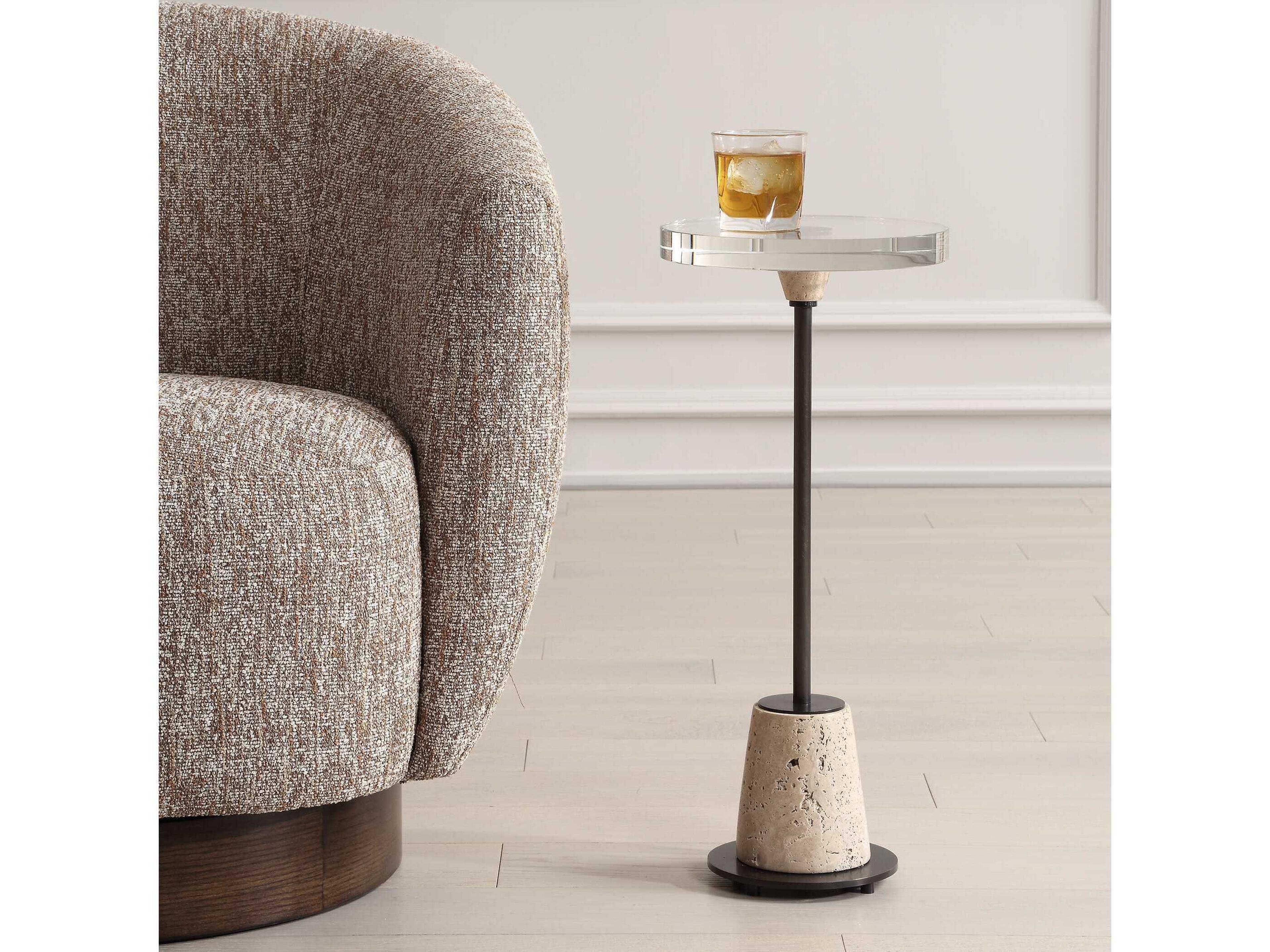 Uttermost Arthur Round Bronze End Table