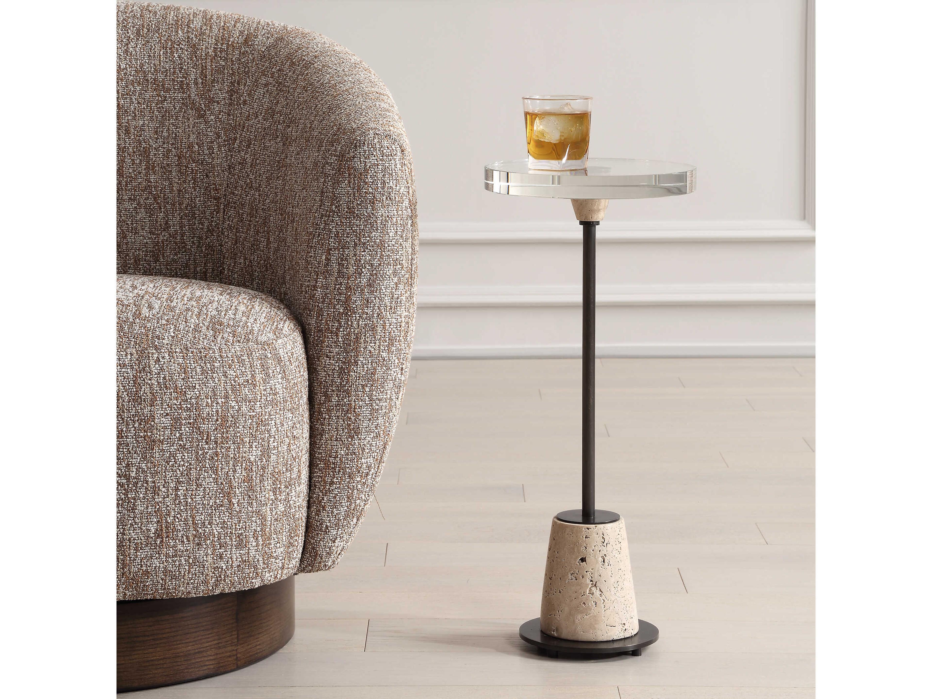 Uttermost Arthur Round Bronze End Table