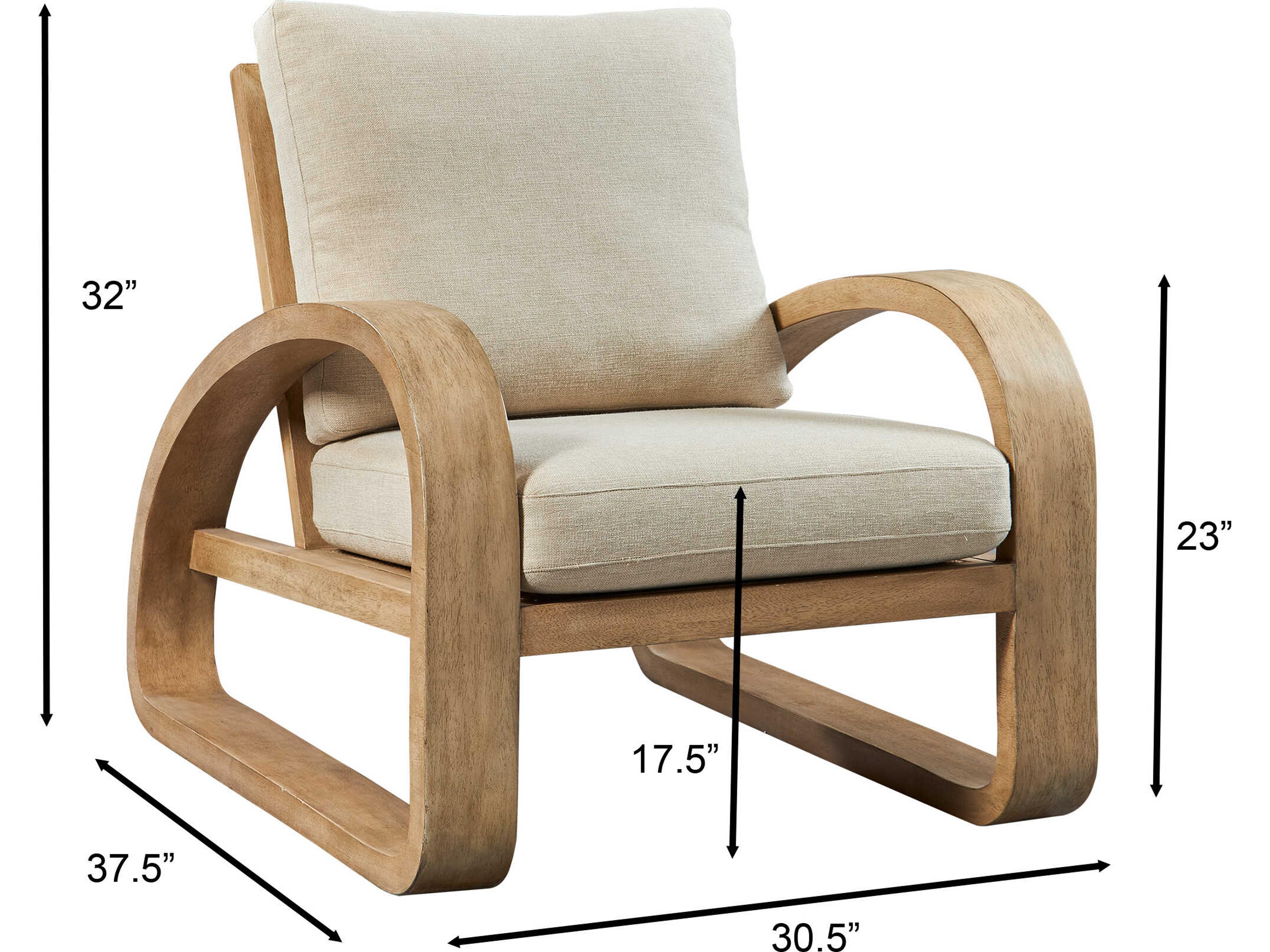 Uttermost Barbora Beige Fabric Accent Chair