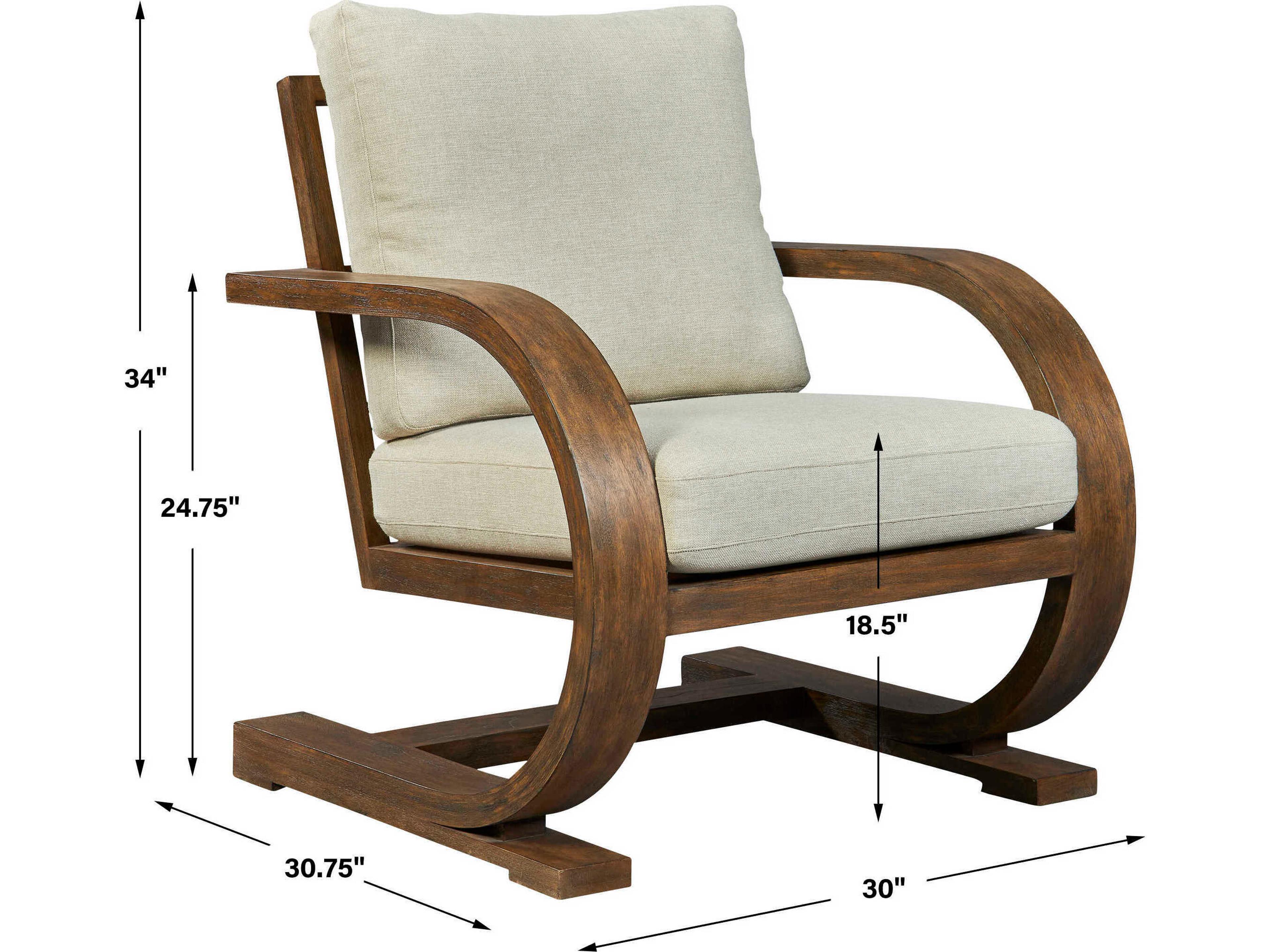 Uttermost Bedrich Beige Fabric Accent Chair